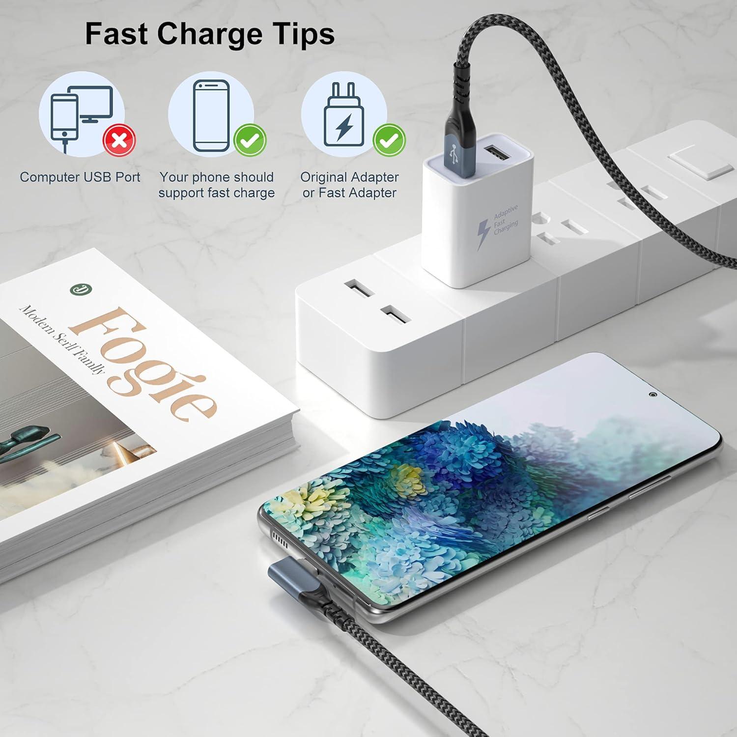 Cable USB C 3m OKRAY 2-Pack Carga Rápida Ángulo 90°