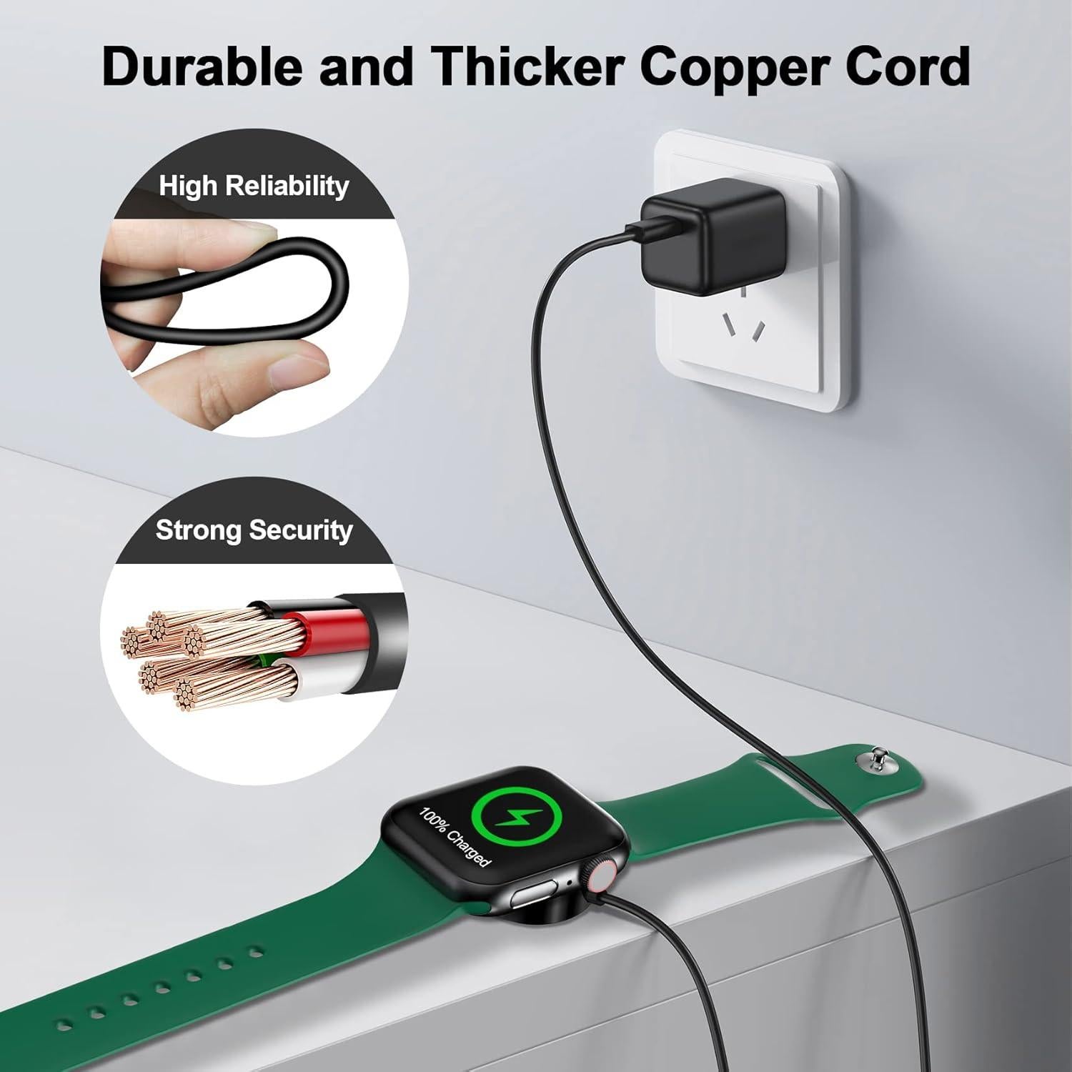 Cable de carga magnético USB C xiwxi para Apple Watch 0.5M