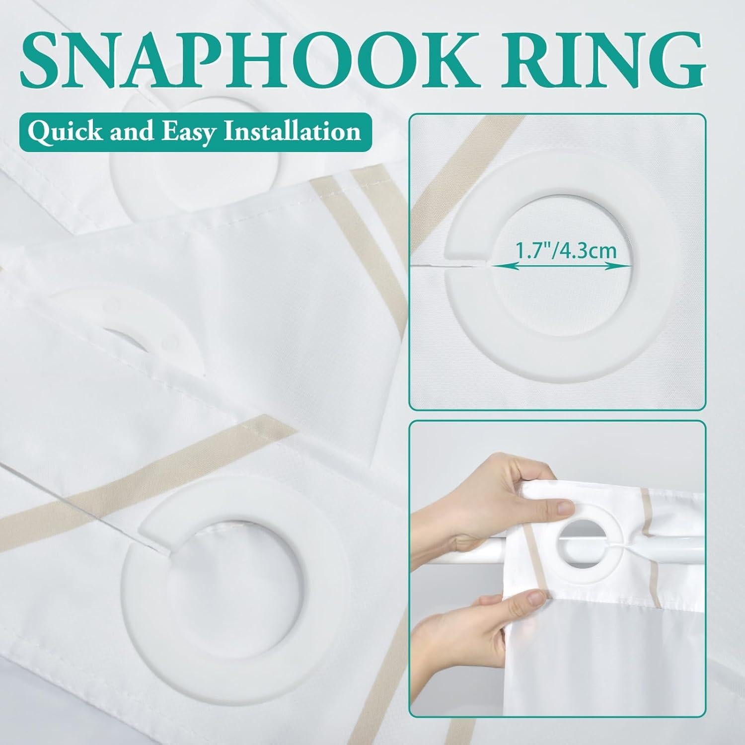 Cortina de Ducha Beige Caqui LXBNI con Forro a Presión 137x203 cm