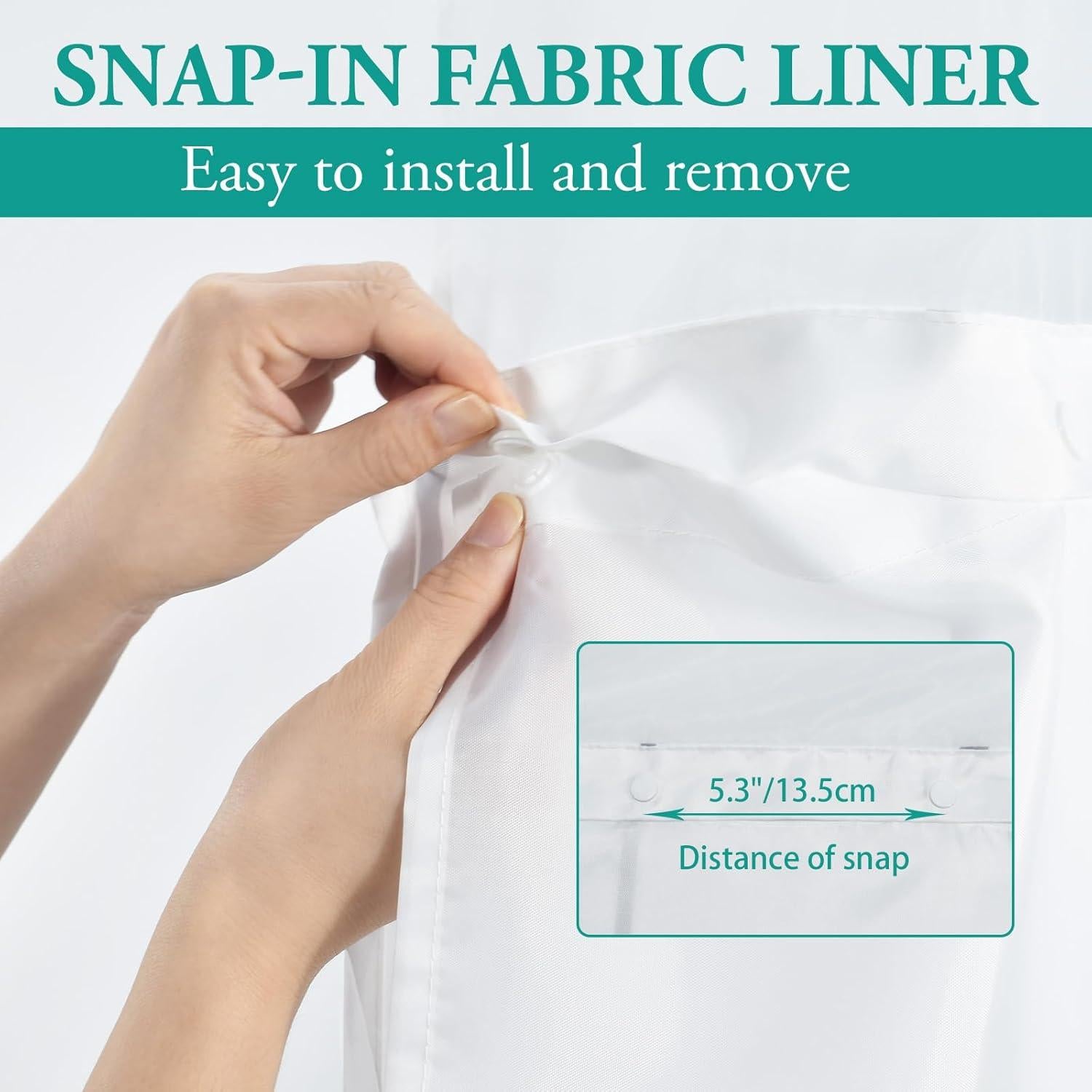 Cortina de Ducha Beige Caqui LXBNI con Forro a Presión 137x203 cm