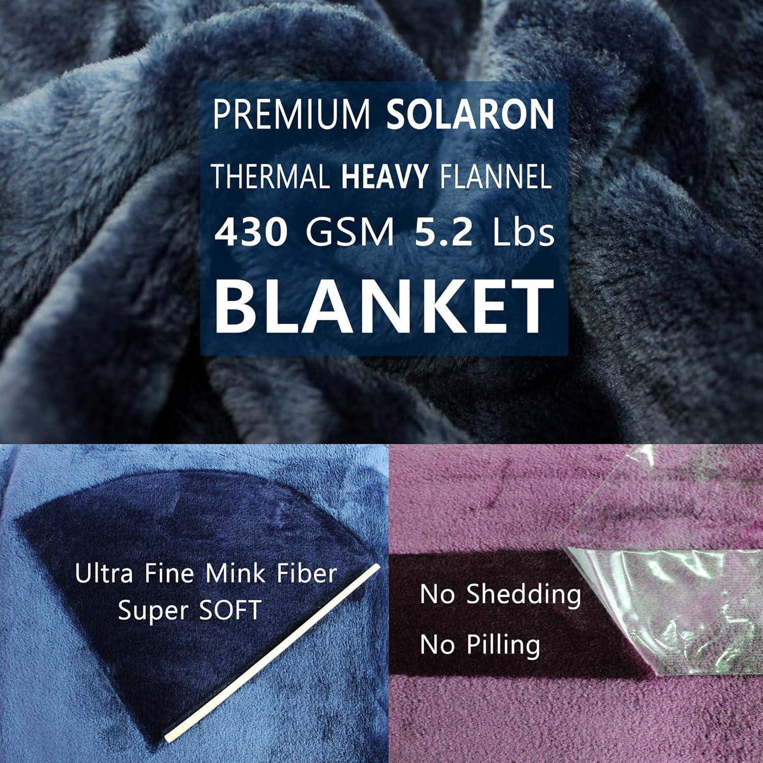 Manta Reina Extra Grande Solaron 430 GSM Negra Gruesa Térmica