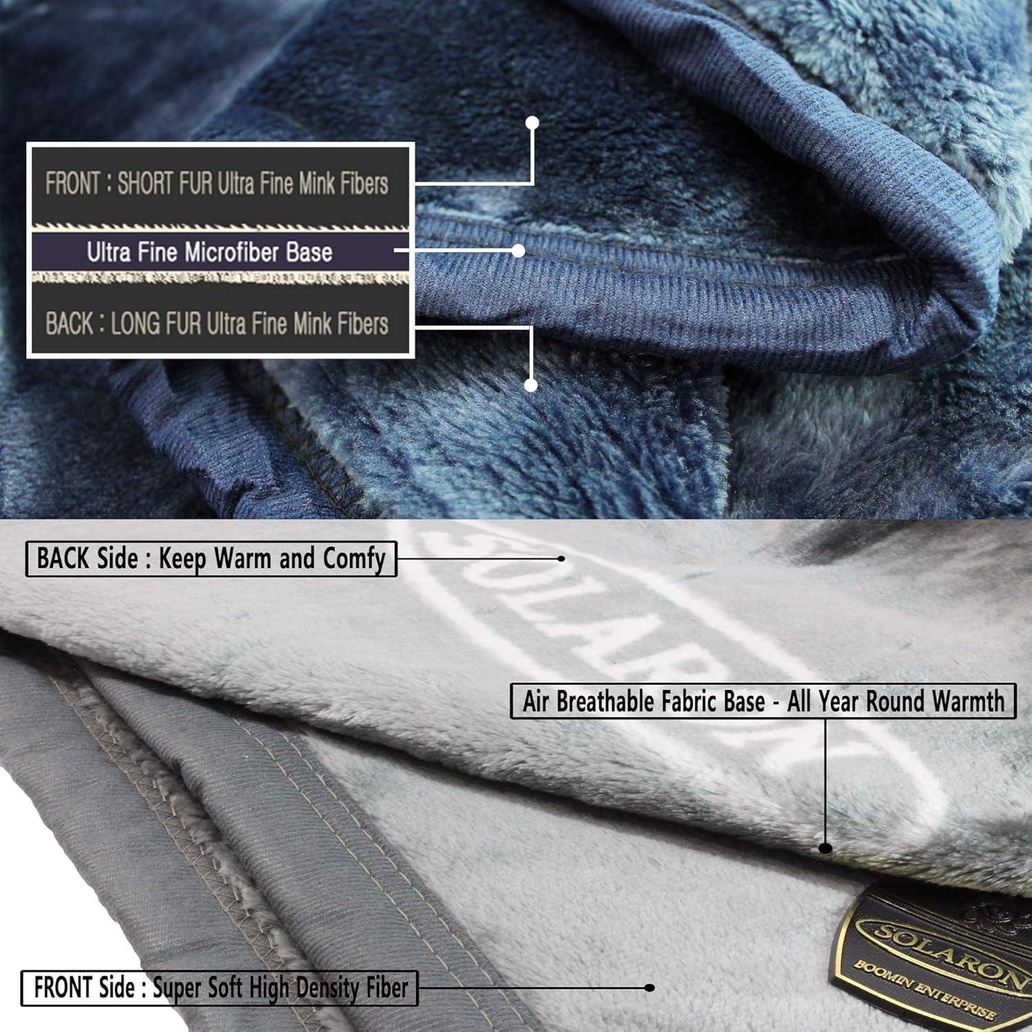 Manta Reina Extra Grande Solaron 430 GSM Negra Gruesa Térmica