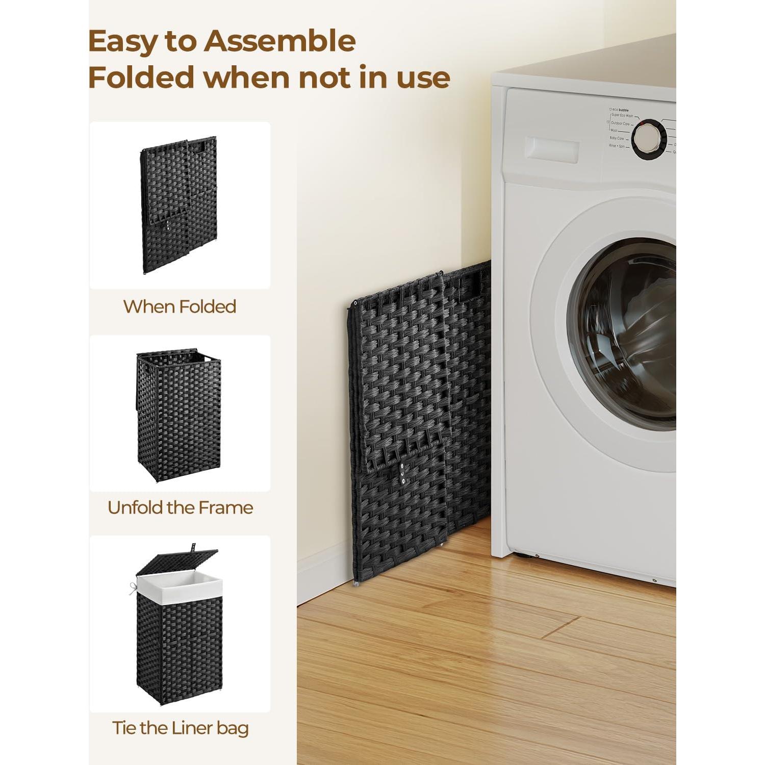 Cesto de Ropa Greenstell 60L con Tapa y 2 Bolsas Removibles