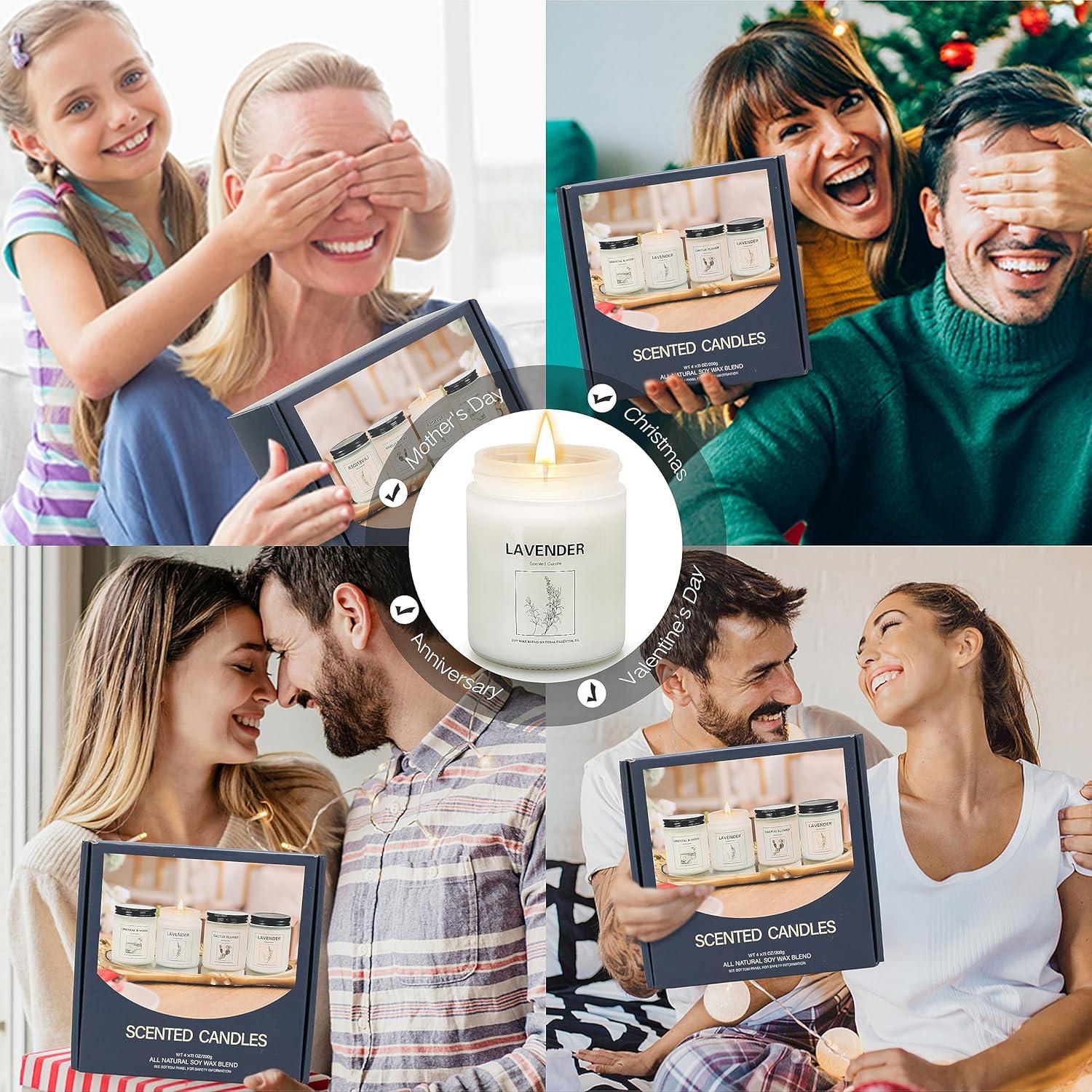 Set de 4 Velas Aromáticas THORNWOLF de Cera de Soja 793 g