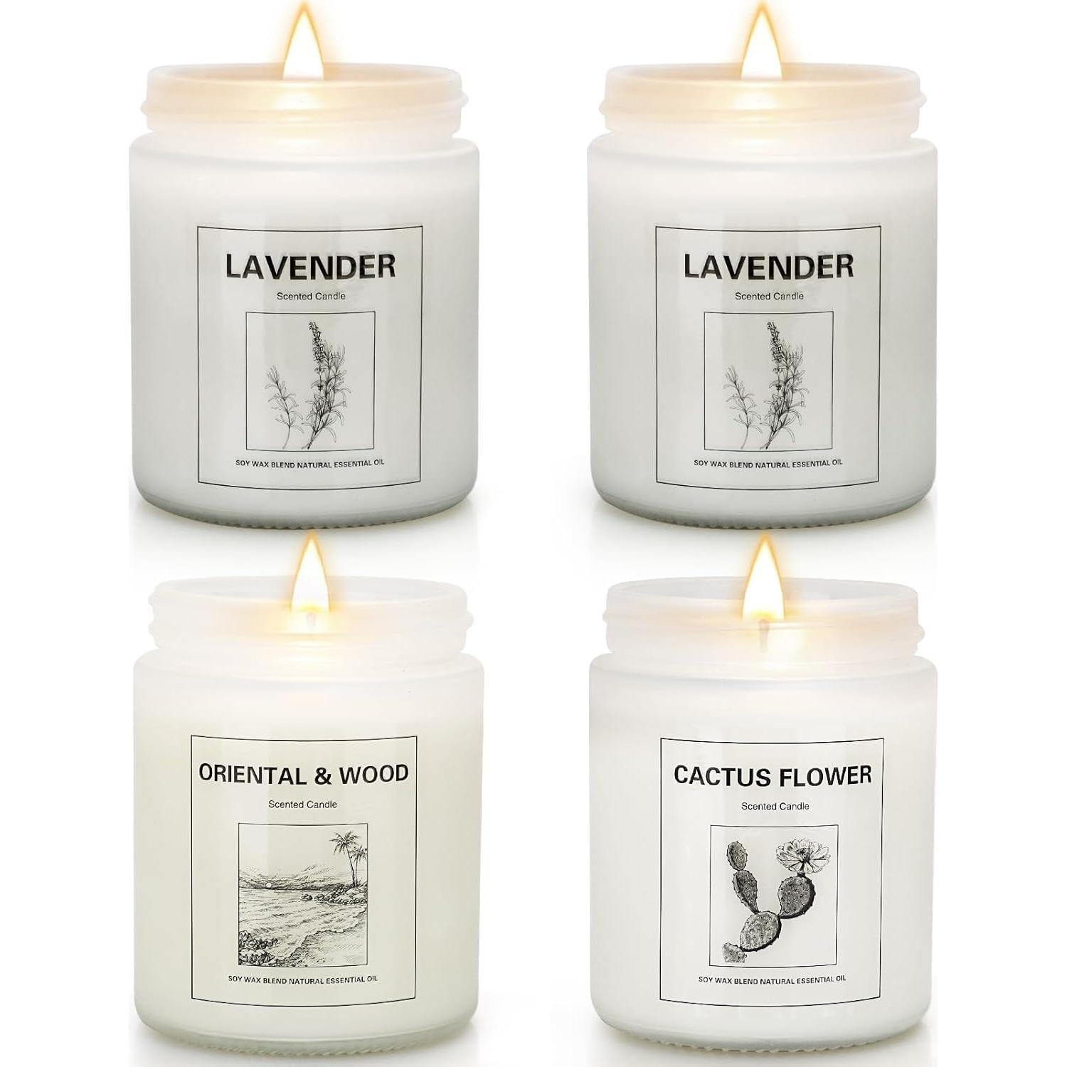 Set de 4 Velas Aromáticas THORNWOLF de Cera de Soja 793 g