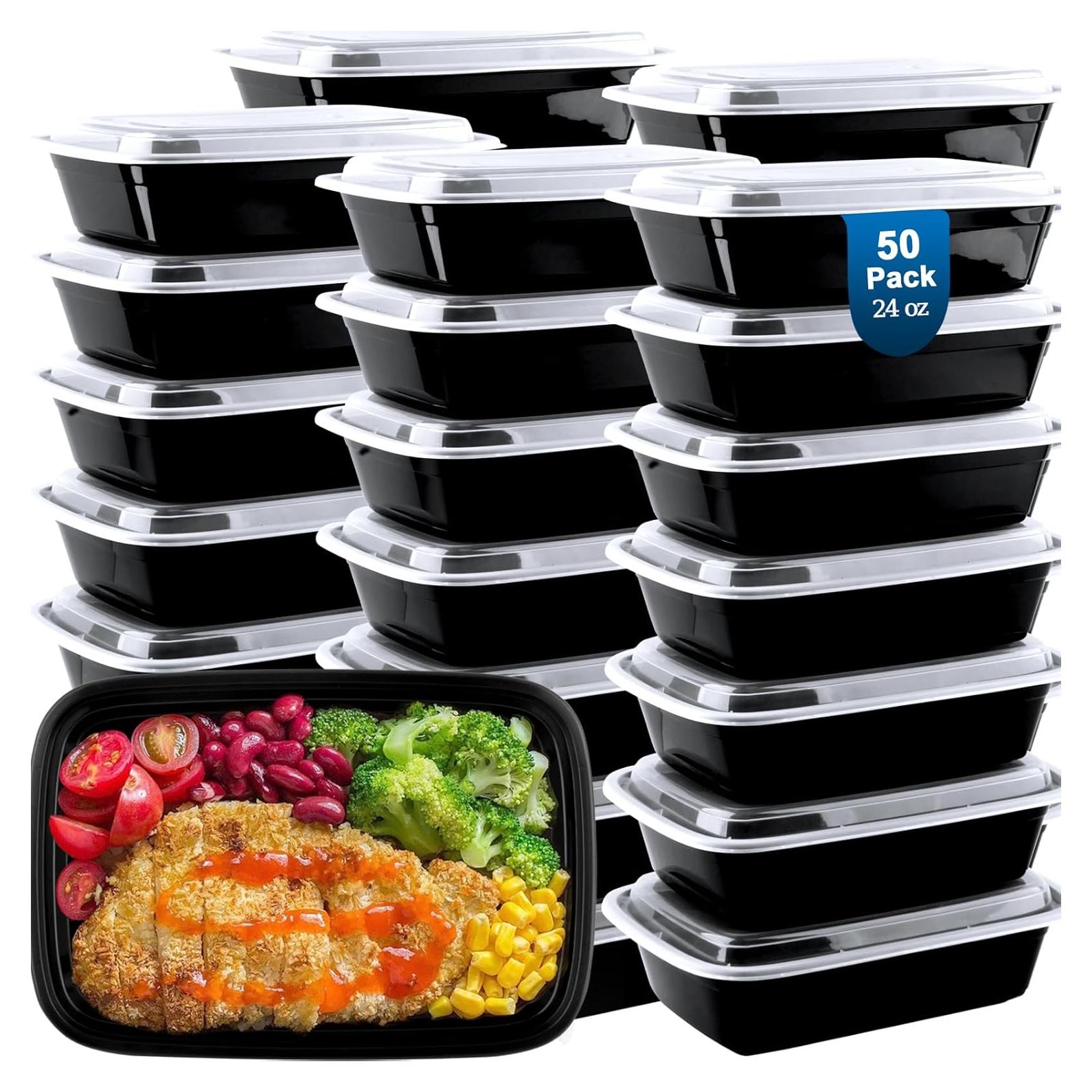 Contenedores de Comida VIVIGU 24 oz 50 Piezas A Prueba de Fugas