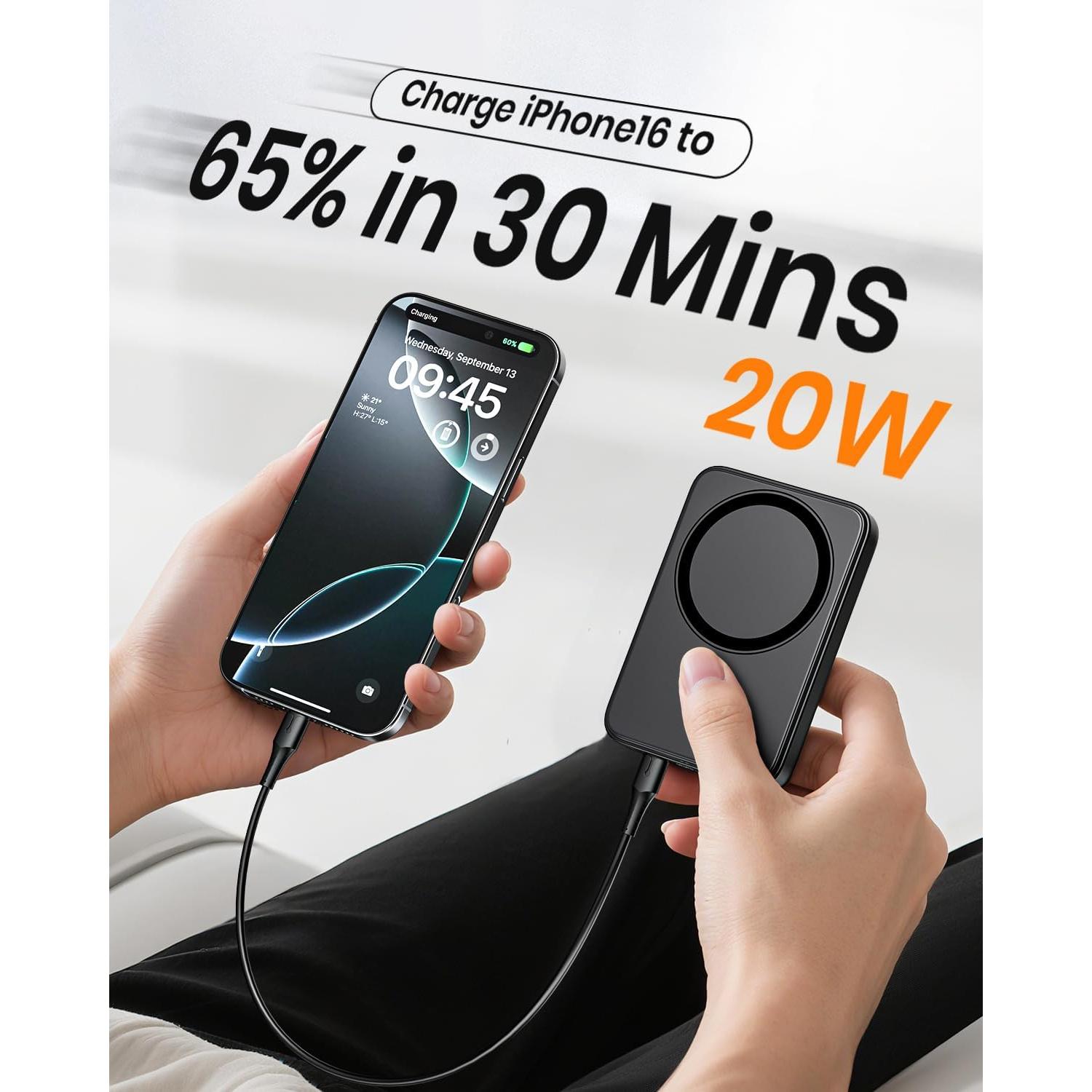 Cargador Portátil Magnético ADDTOP 10000mAh Carga Rápida 15W