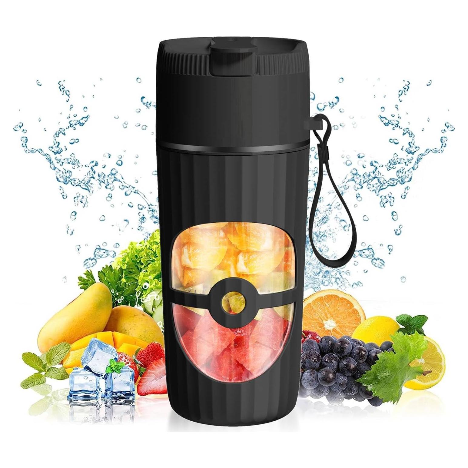 Mezclador Portátil PONDI de Vidrio 450ml Recargable USB-C Negro