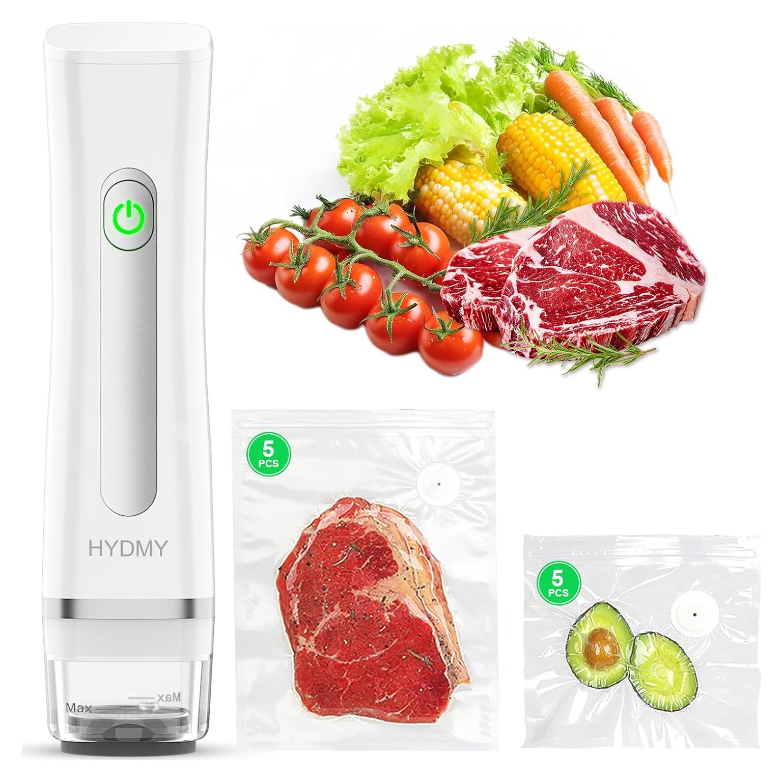 Sellador al vacío portátil HYDMY con 10 bolsas reutilizables