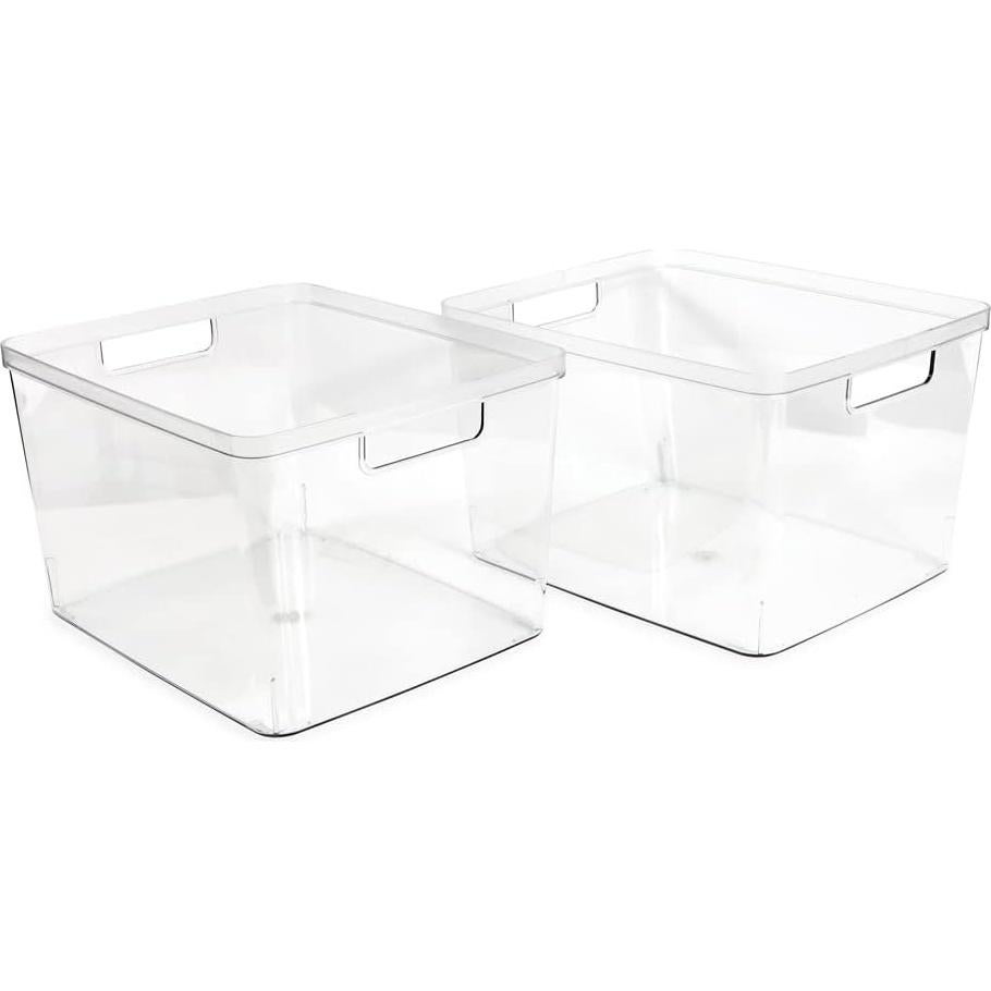 Contenedores de Almacenamiento Transparentes Isaac Jacobs 2-Pack Extra Grande
