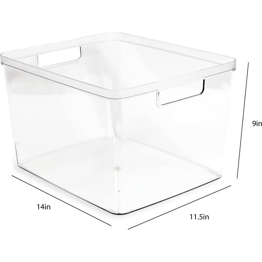 Contenedores de Almacenamiento Transparentes Isaac Jacobs 2-Pack Extra Grande