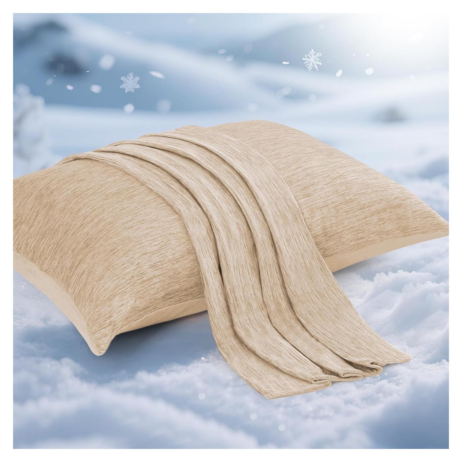 Funda de Almohada Refrigerante Elegear Estándar 20x66 cm Beige