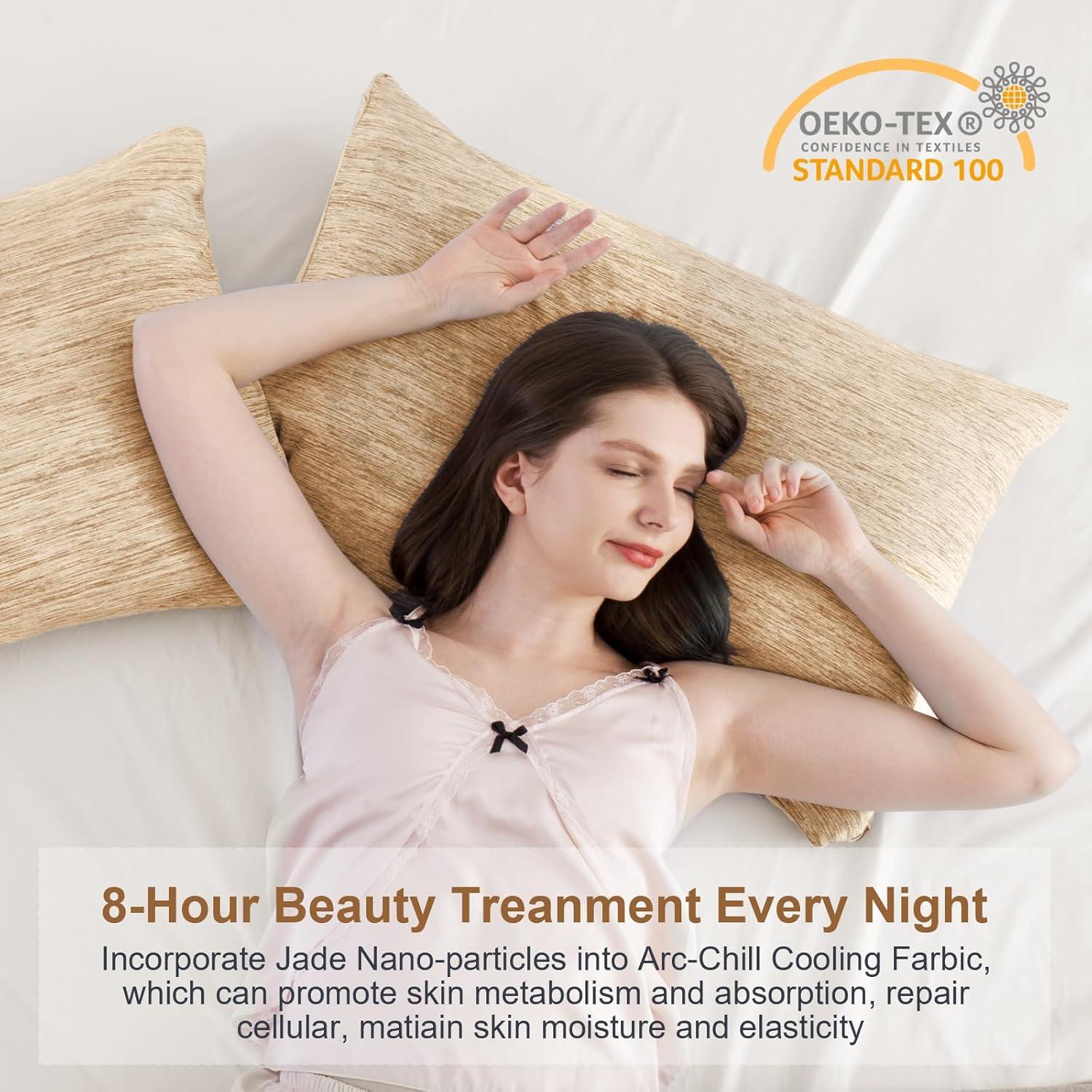 Funda de Almohada Refrigerante Elegear Estándar 20x66 cm Beige