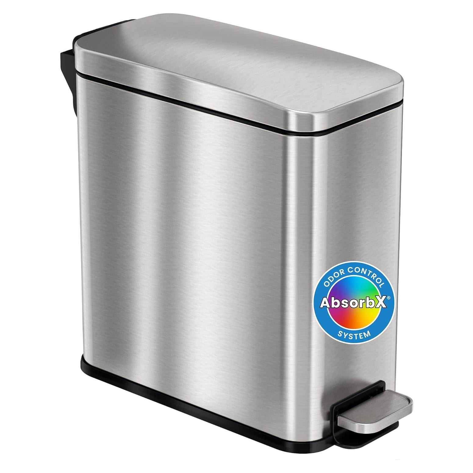 Basurero Slim iTouchless 11.4L Acero Inoxidable Control Olores