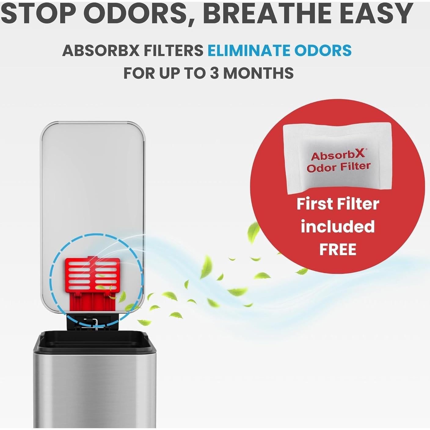 Basurero Slim iTouchless 11.4L Acero Inoxidable Control Olores