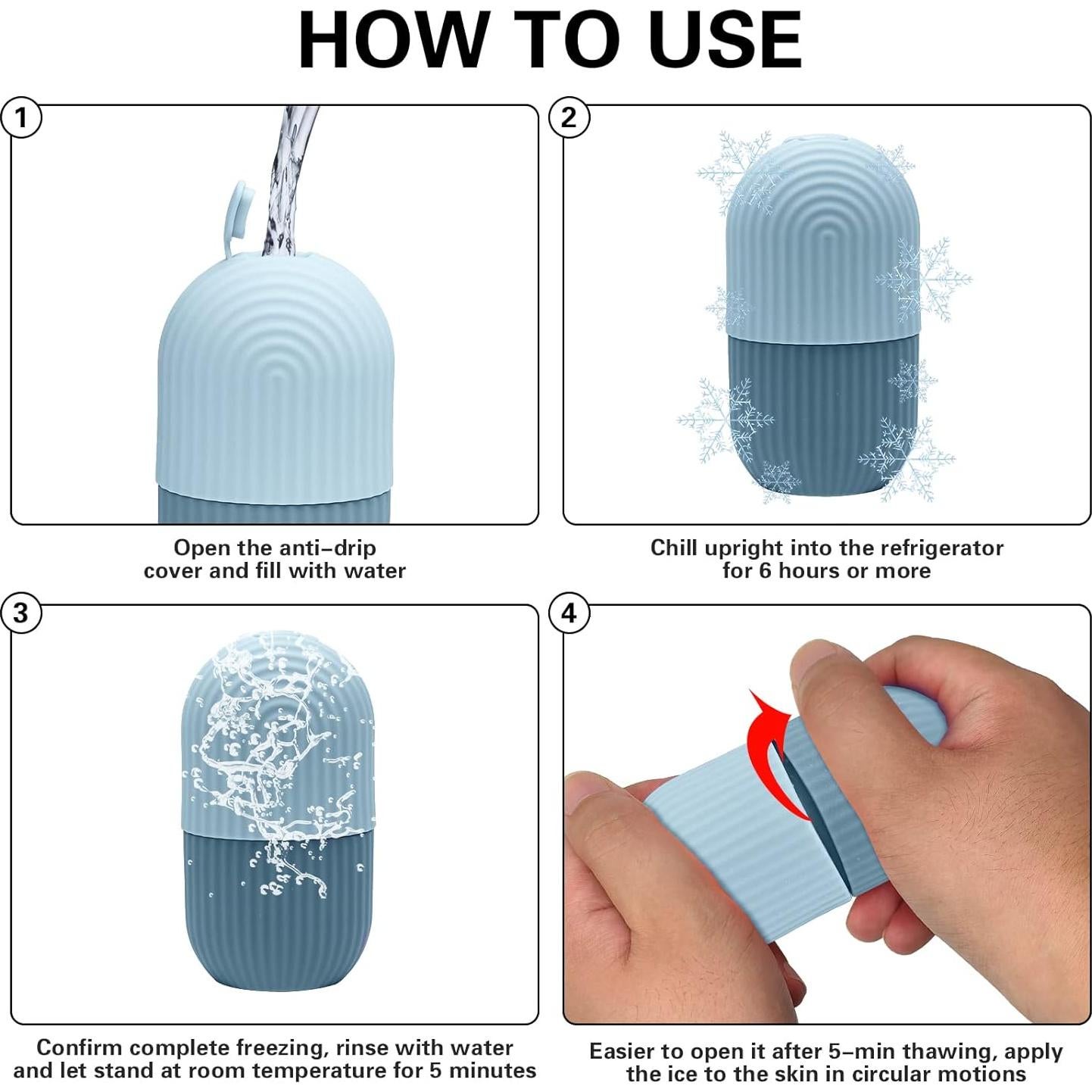 Rodillo de Hielo Facial Bestmemories - Cuidado de Piel, Negro