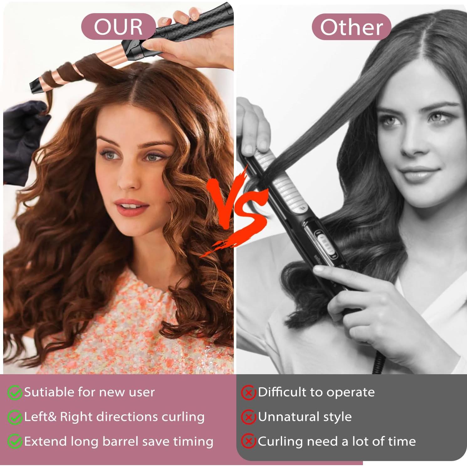 Plancha de Rizar Automática Karrong 1 Pulgada Ondas Playa