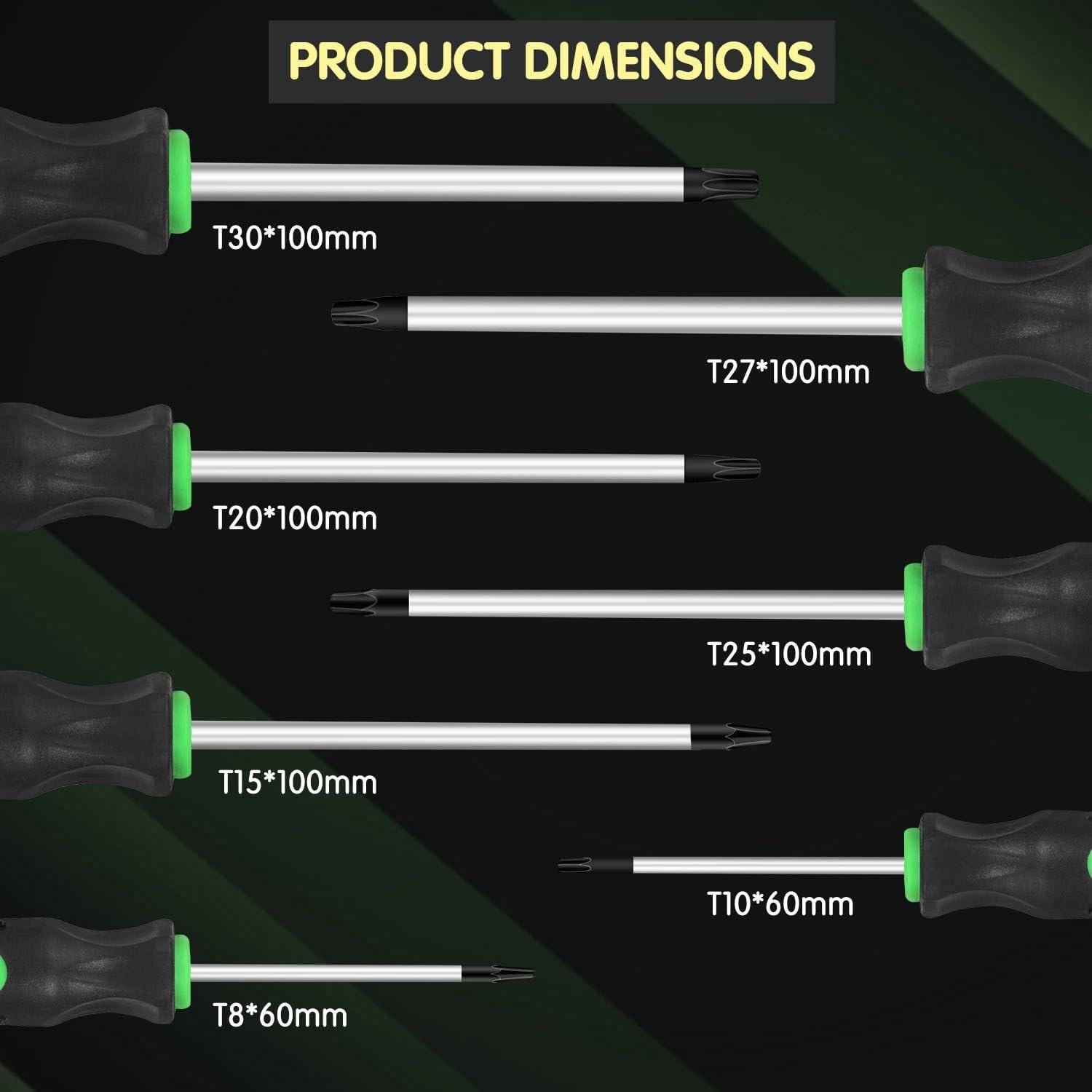 Juego de destornilladores Torx GURADESIGN 7 piezas T8 a T30