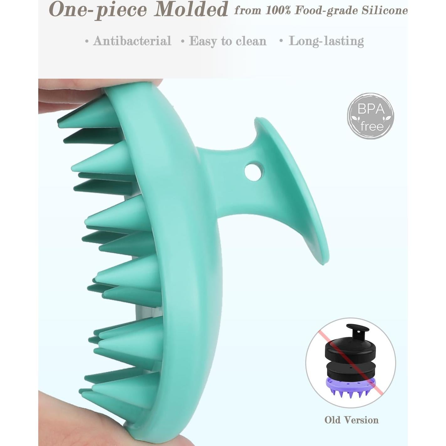 Masajeador de Cuero Cabelludo FREATECH FR3011 Verde Silicona