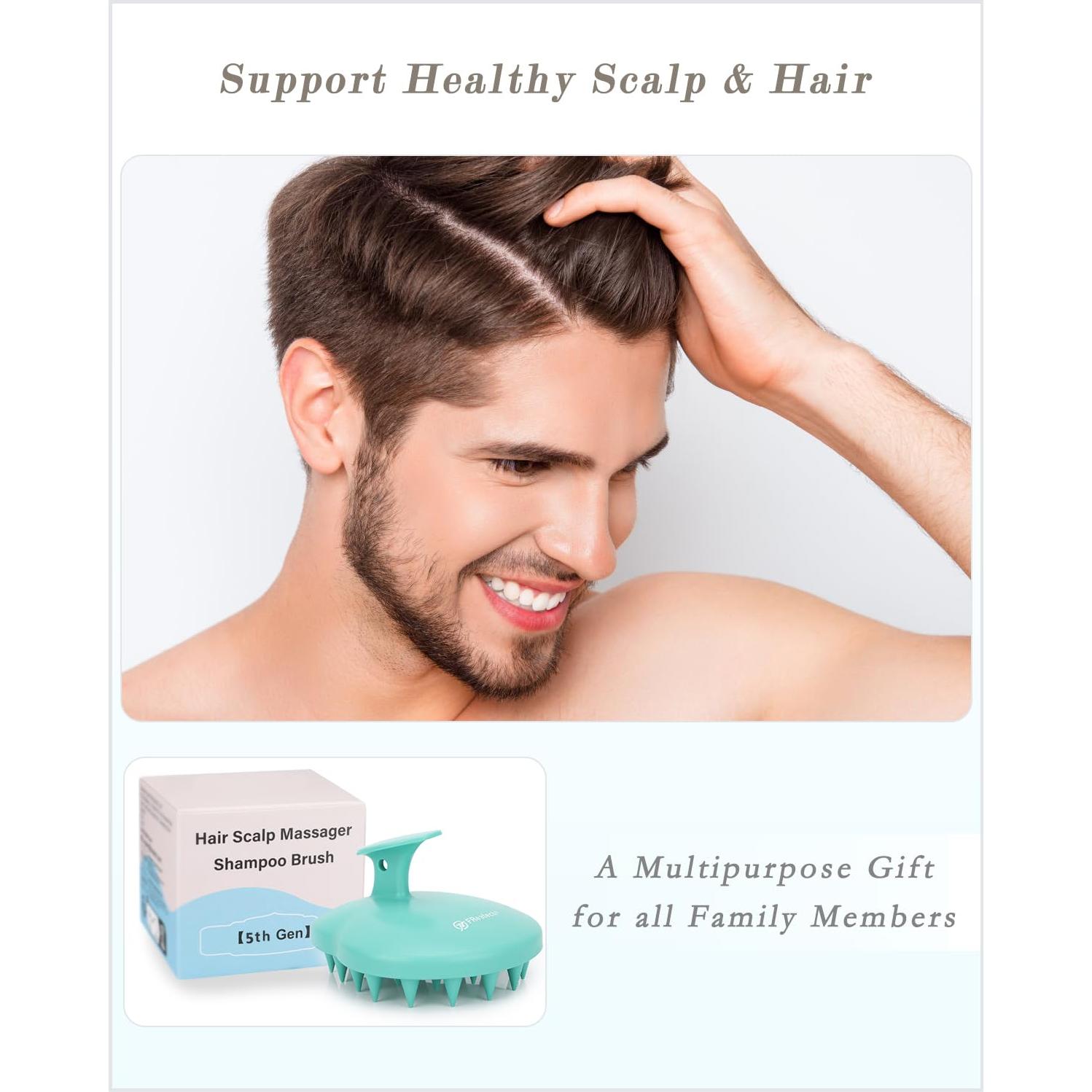 Masajeador de Cuero Cabelludo FREATECH FR3011 Verde Silicona