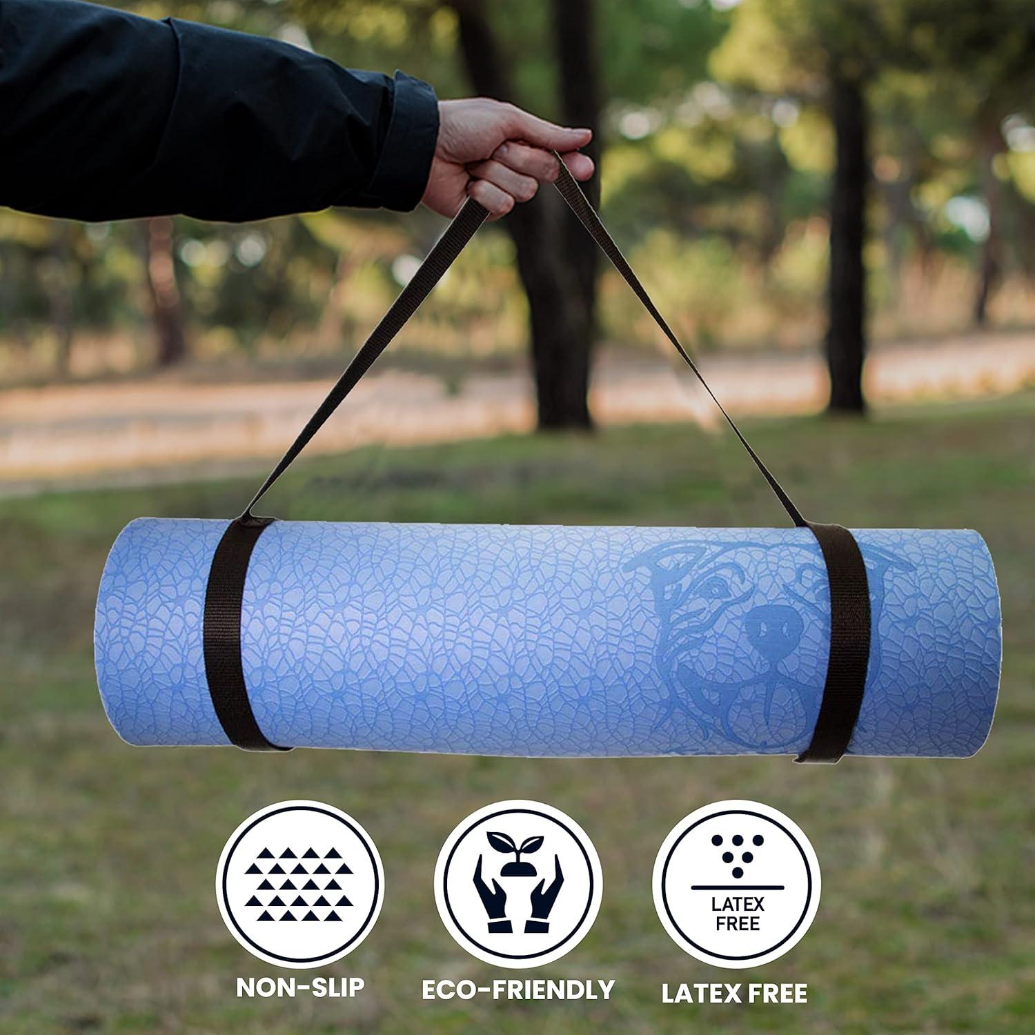 Esterilla de Yoga Koa TPE Antideslizante 1.83m Azul 8mm