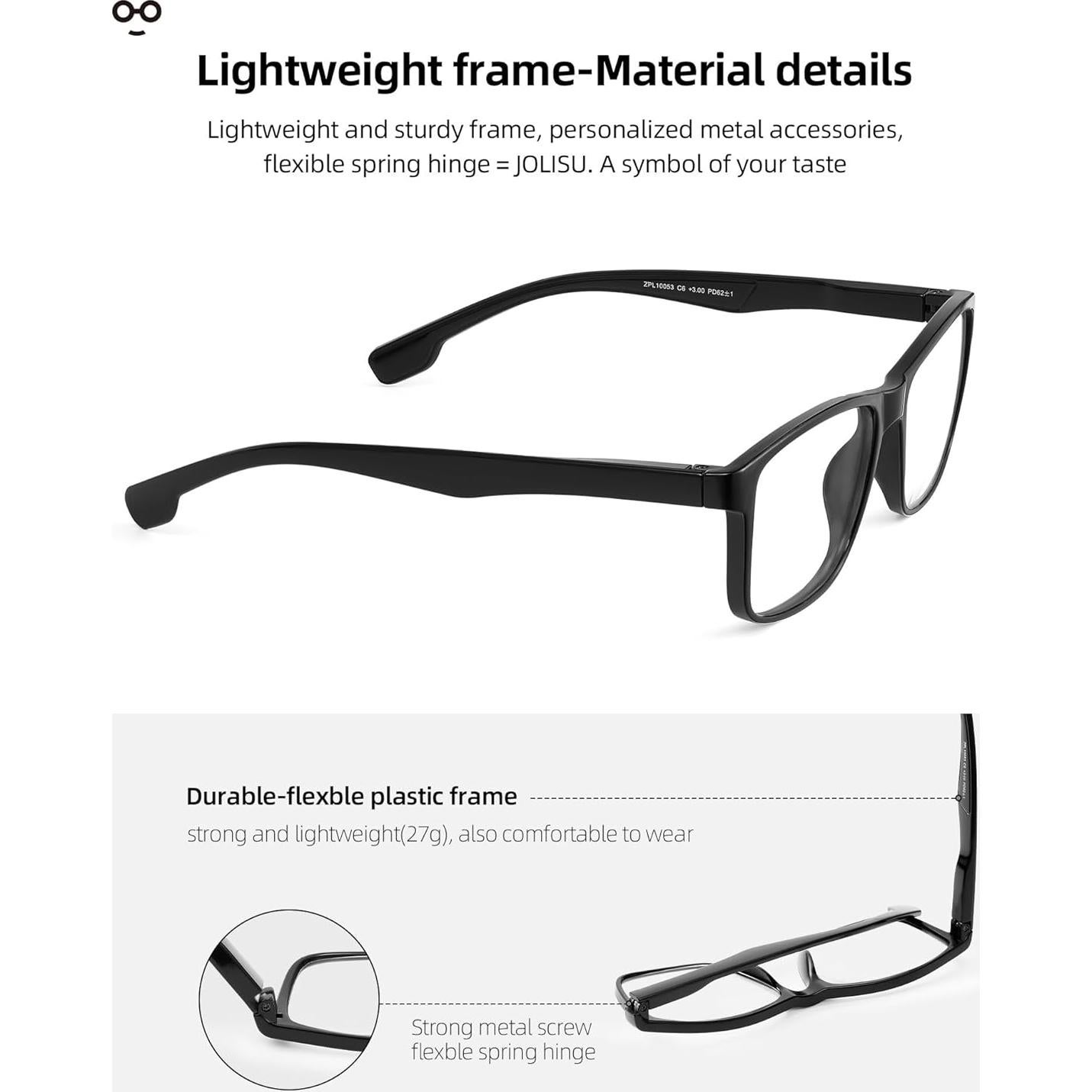 Paquete de 4 Gafas de Lectura JOLISU con Bloqueo Luz Azul