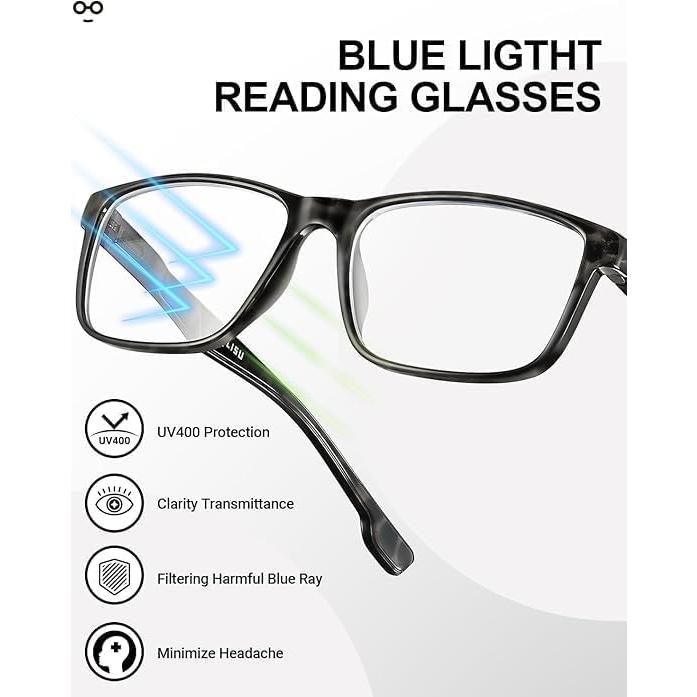 Paquete de 4 Gafas de Lectura JOLISU con Bloqueo Luz Azul