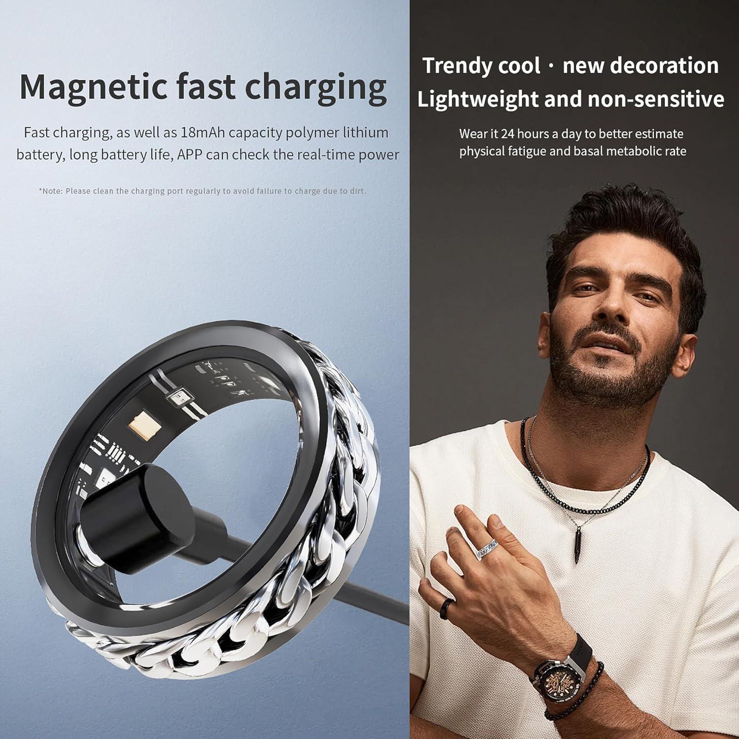 Anillo Inteligente Cnbro JYV5 Negro Monitor de Salud