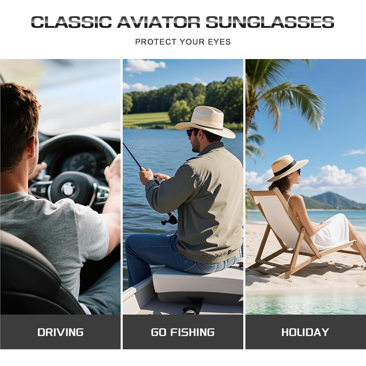 Gafas de Sol Aviador Polarizadas Kunchu UV400 Unisex