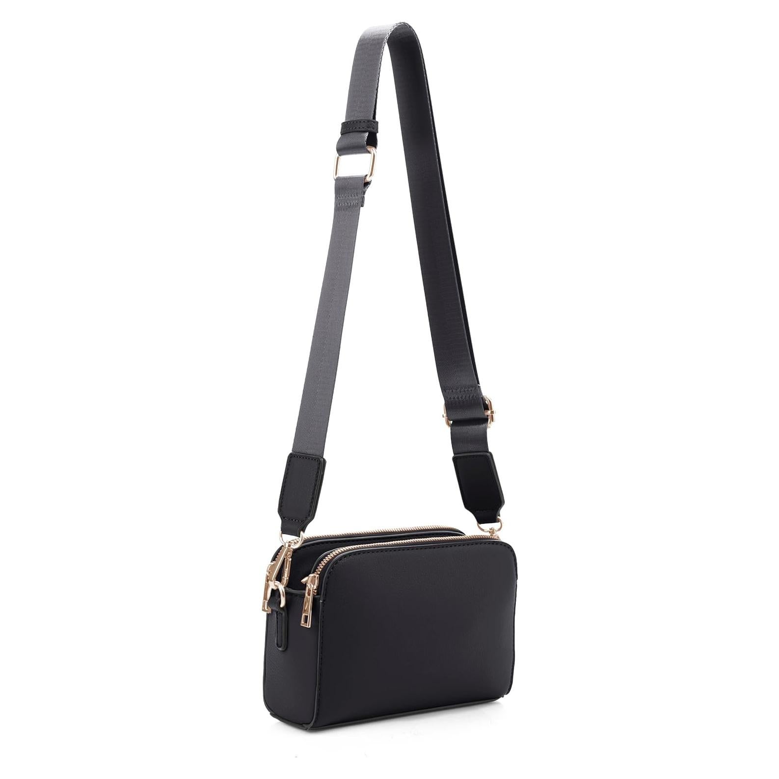 Bolso Cruzado EVVE para Mujeres en Cuero Vegano Negro