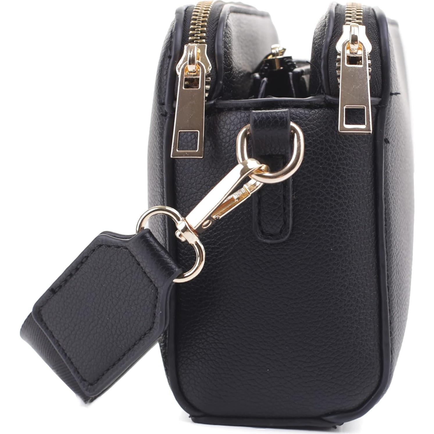 Bolso Cruzado EVVE para Mujeres en Cuero Vegano Negro