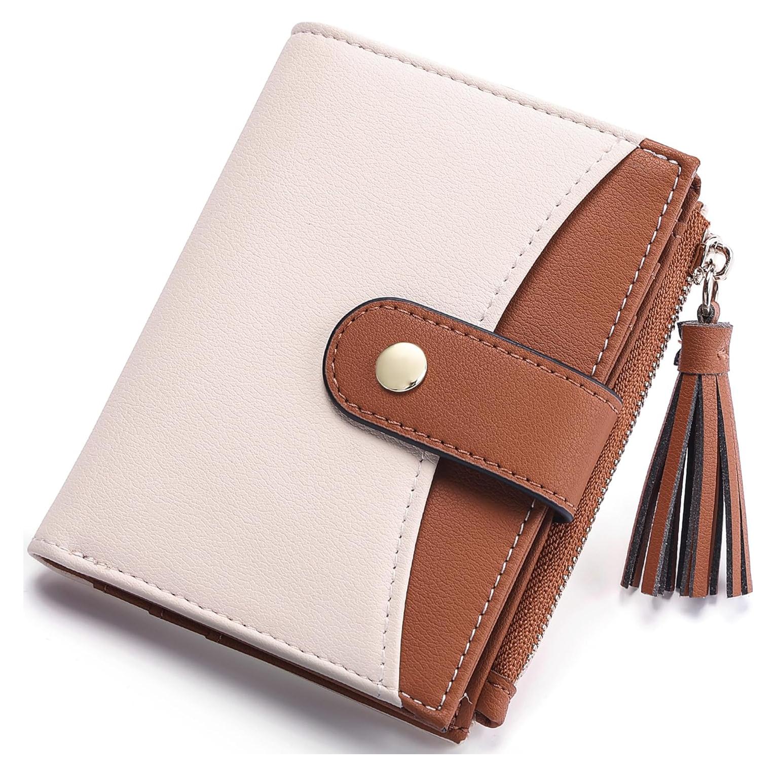 Cartera Mini para Mujeres yiijay con Bloqueo RFID Beige/Brown