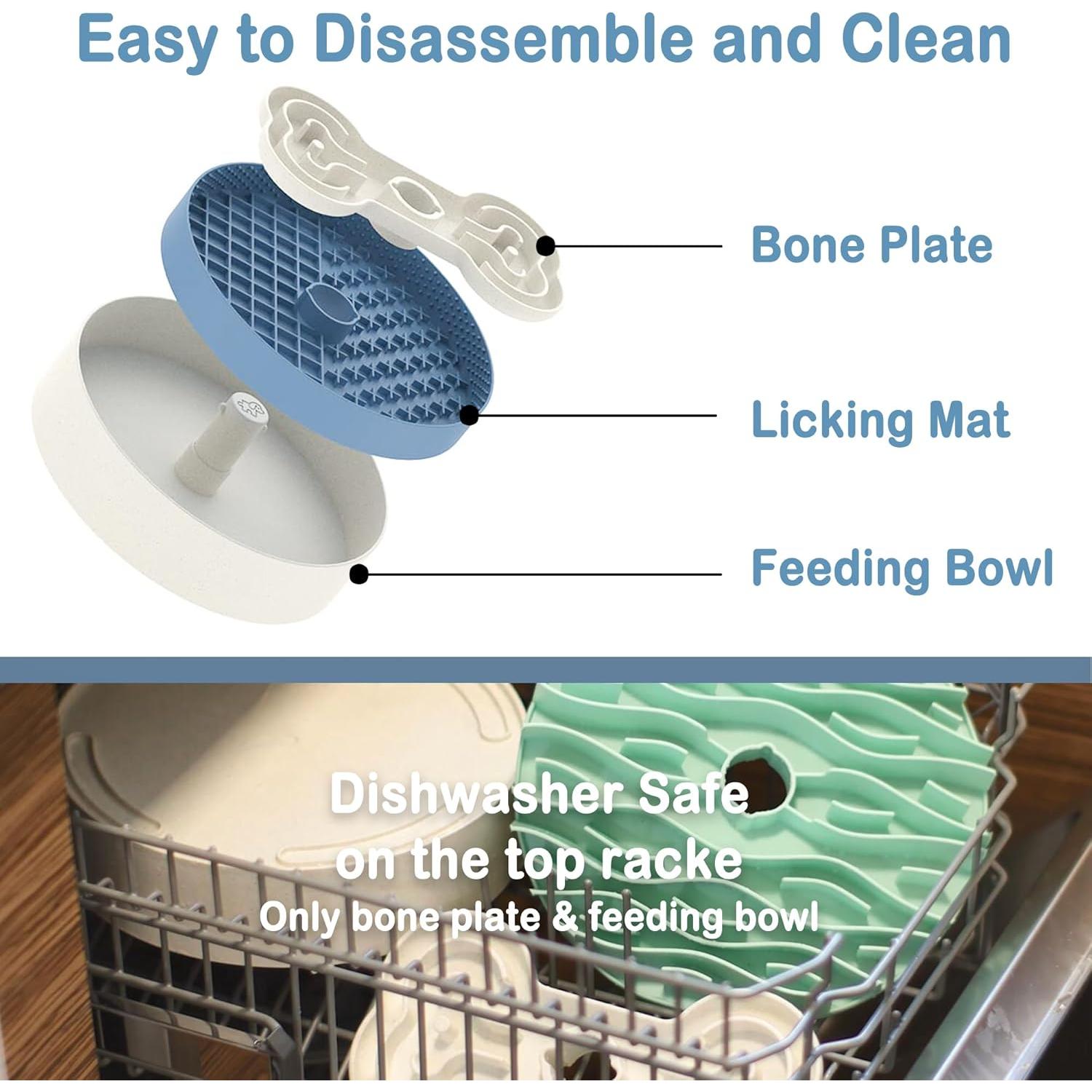 Cuenco de Alimentación Lenta Suhaco 4 en 1 para Perros Azul