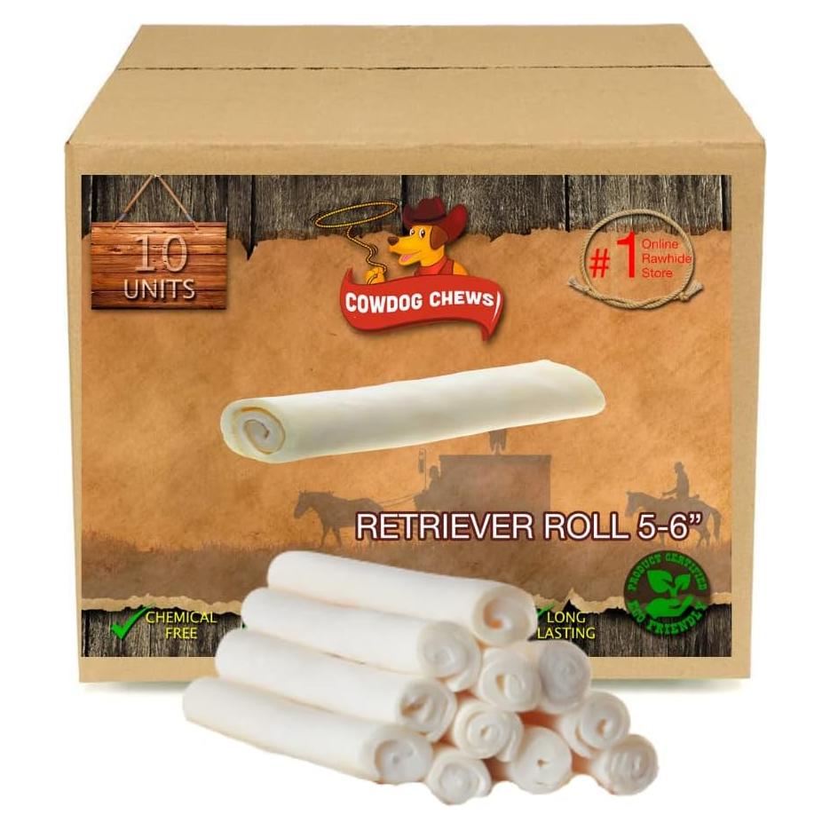 Rollos de piel de res para perros Cowdog - 10 unidades 100% natural