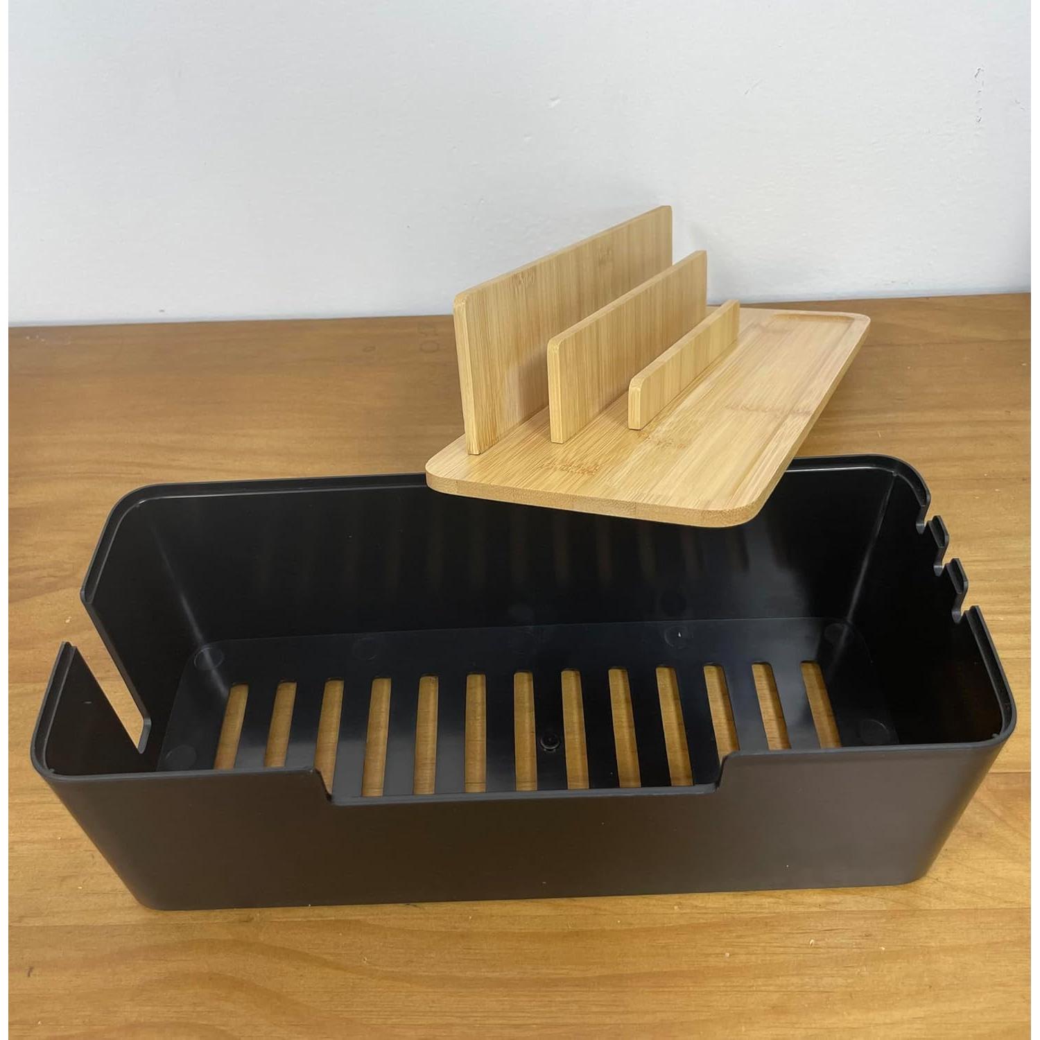 Caja de Gestión de Cables BUYSK con Tapa de Madera 30x13x16cm