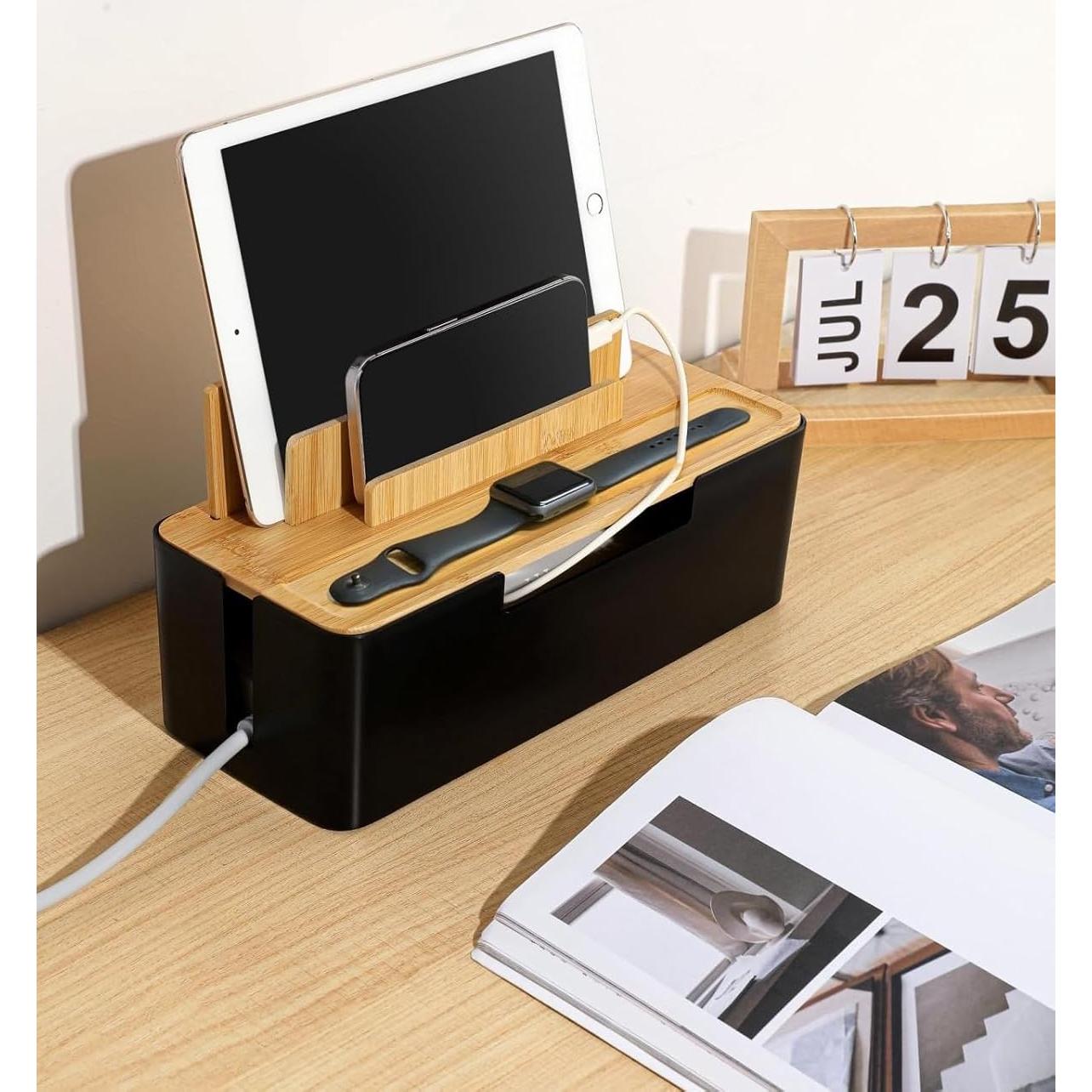 Caja de Gestión de Cables BUYSK con Tapa de Madera 30x13x16cm