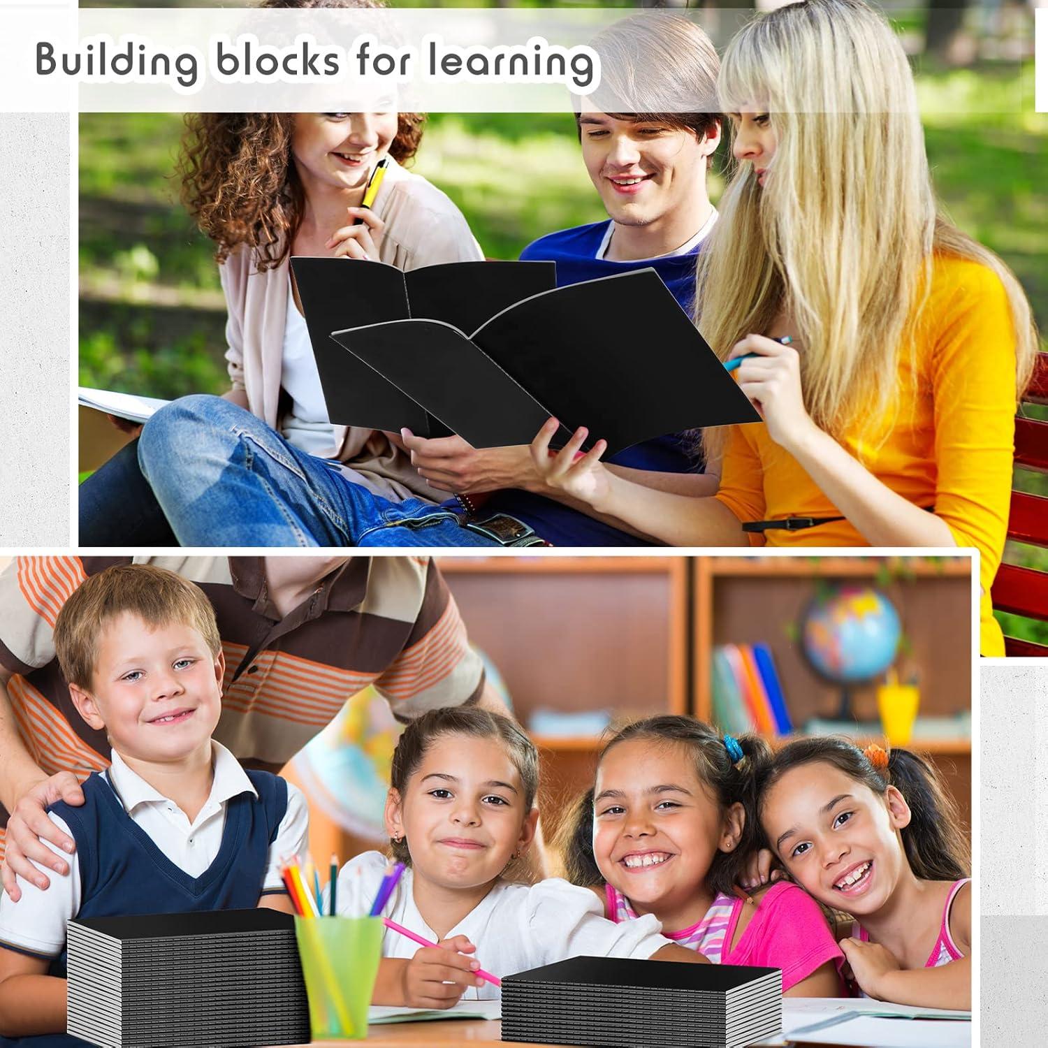 Paquete de 100 Cuadernos A5 Rayados Handepo Tapa Suave Negro