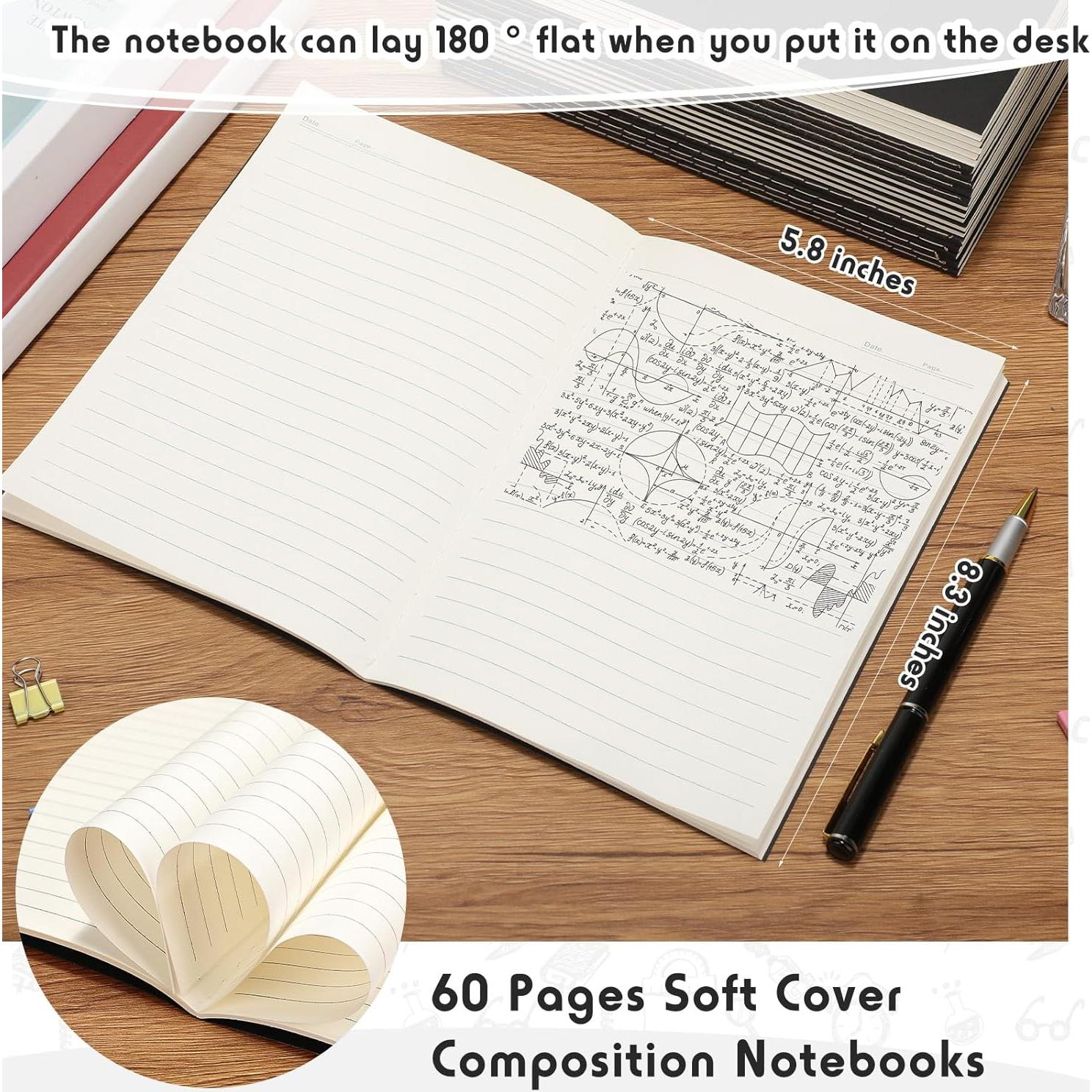 Paquete de 100 Cuadernos A5 Rayados Handepo Tapa Suave Negro