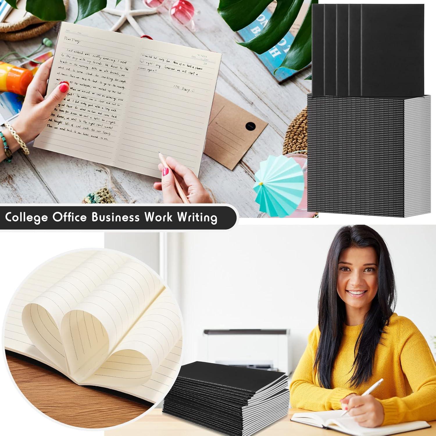 Paquete de 100 Cuadernos A5 Rayados Handepo Tapa Suave Negro