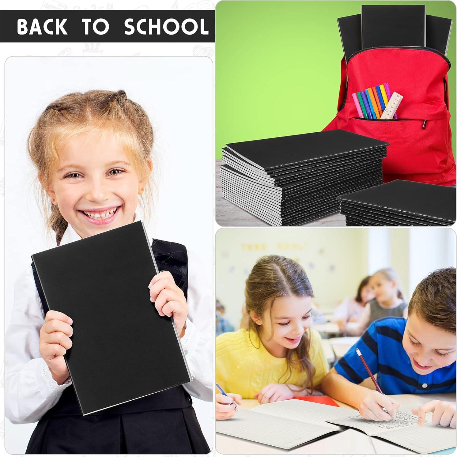 Paquete de 100 Cuadernos A5 Rayados Handepo Tapa Suave Negro