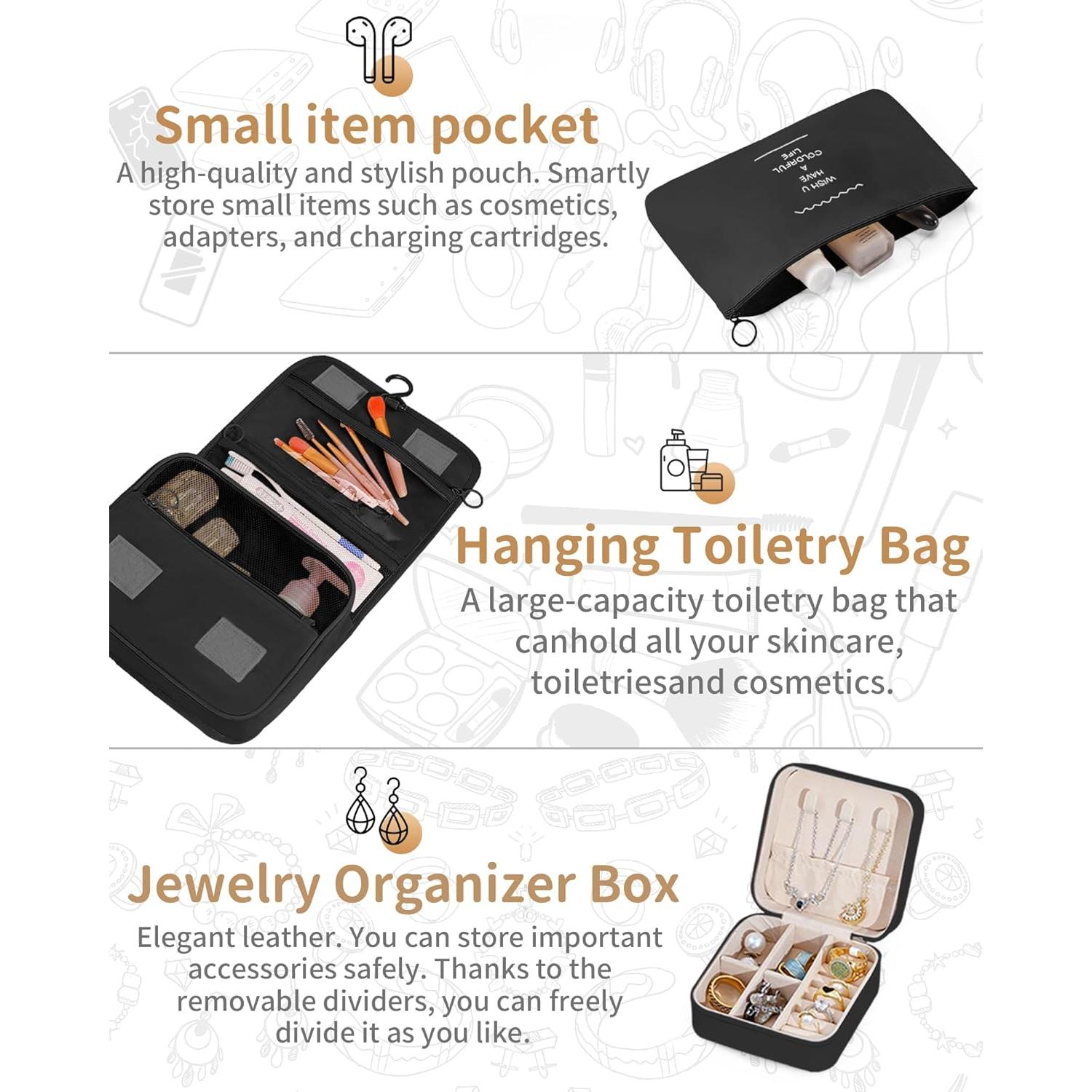 Juego de Cubos de Empaque 11 TRMFUSA Negro Organizador de Viaje