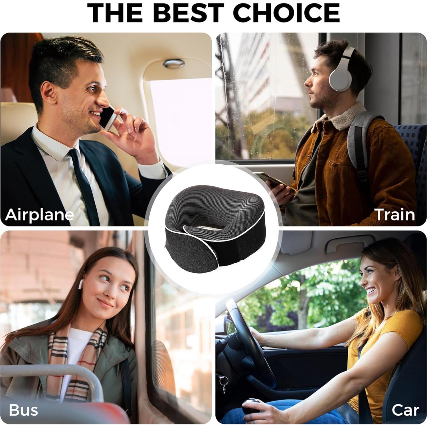 Almohada de Viaje Tri-tra YXJZ con Espuma Memoria y Accesorios