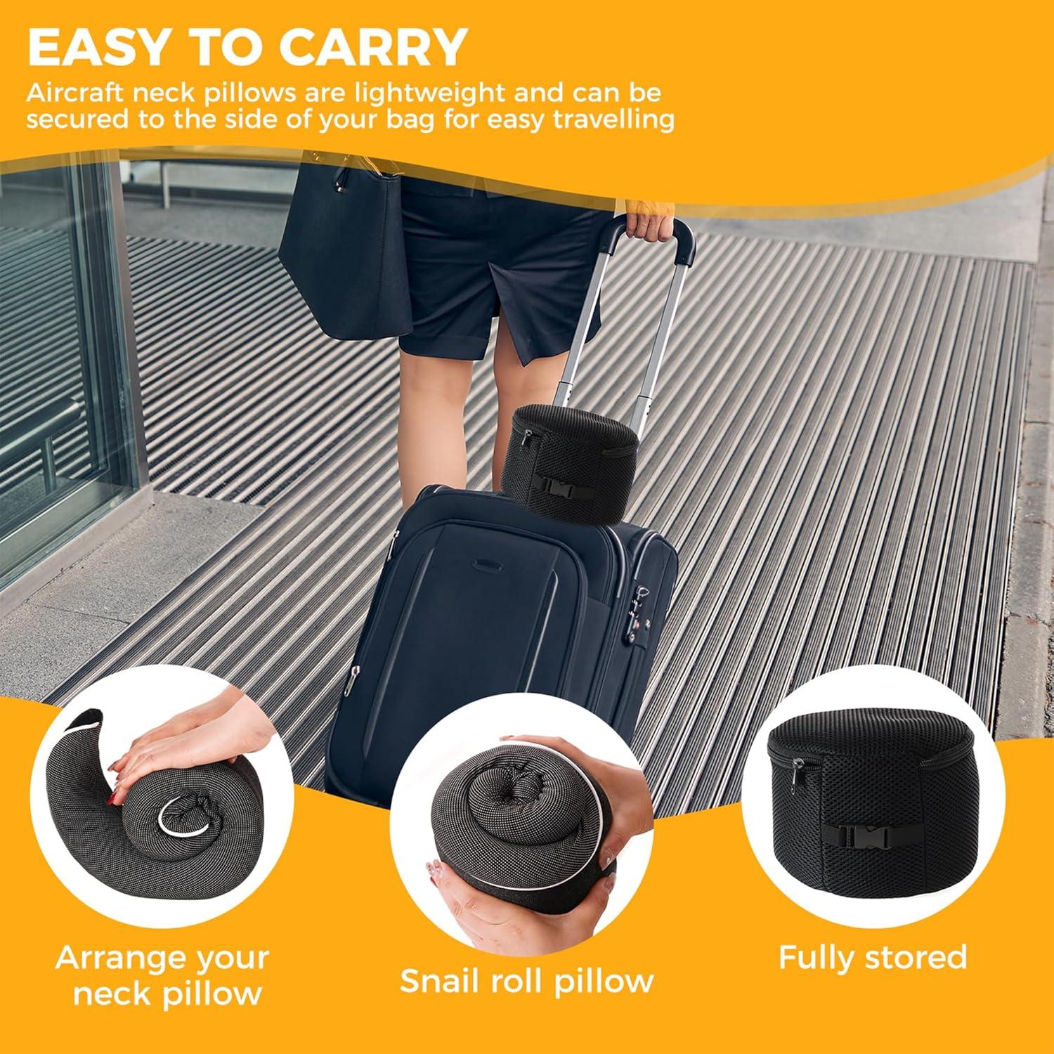 Almohada de Viaje Tri-tra YXJZ con Espuma Memoria y Accesorios