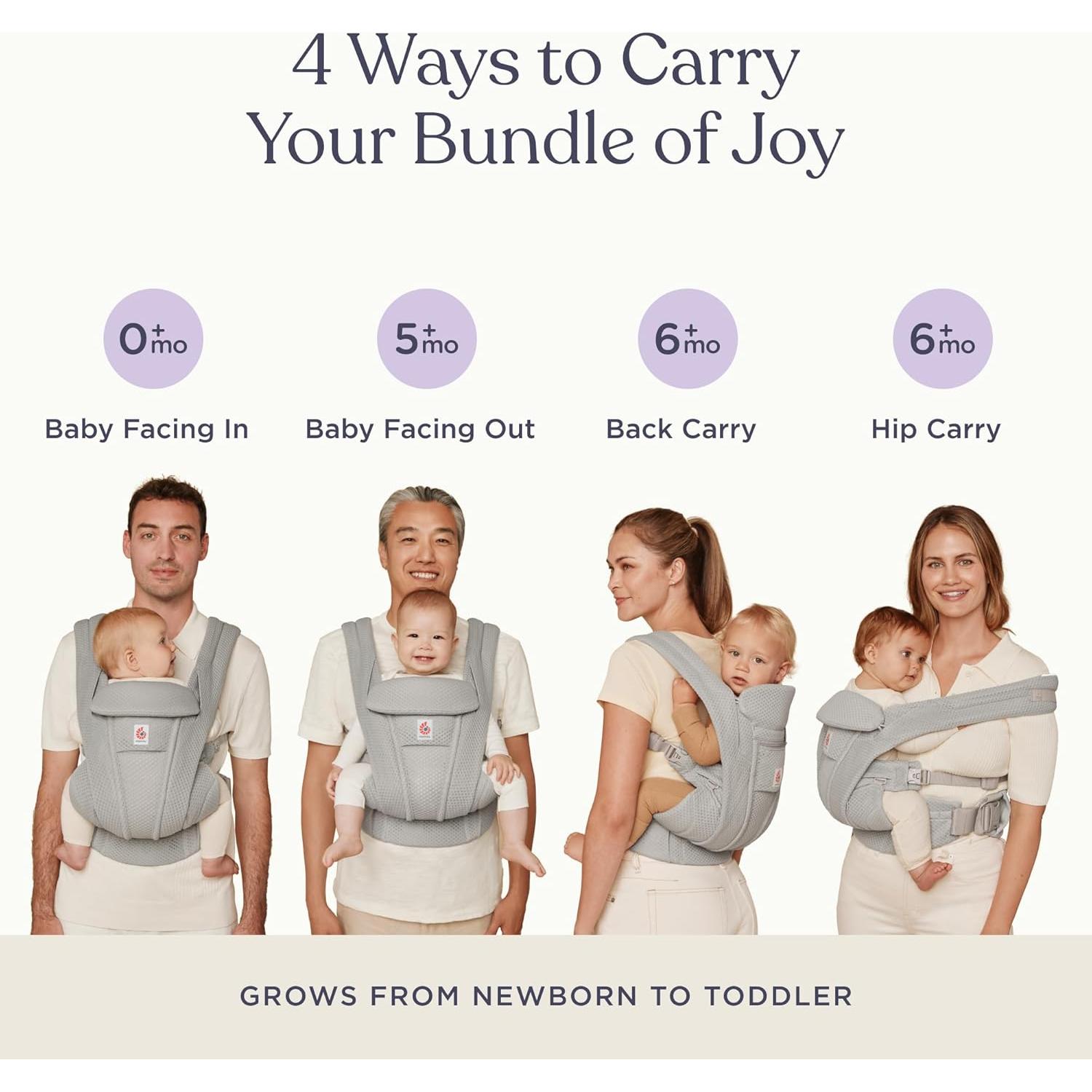 Portabebés Ergobaby Omni Deluxe Algodón Camel 3.2-20.4 kg