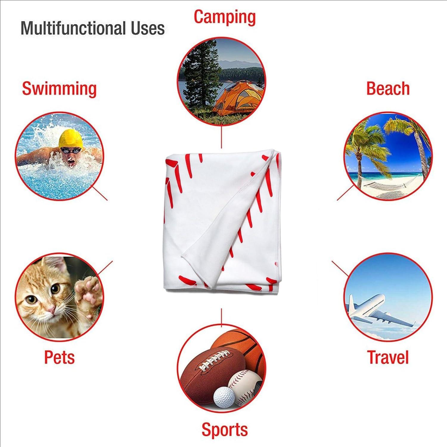 Toalla de Playa Grande QIUYELONG Microfibra Secado Rápido 180x81cm