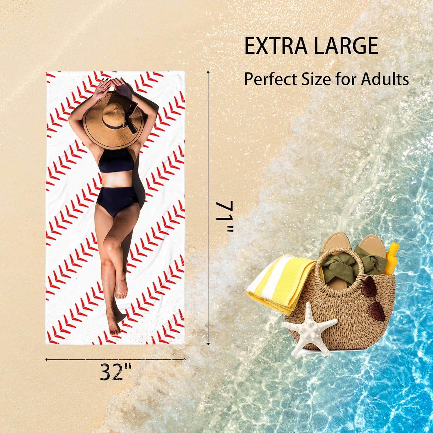 Toalla de Playa Grande QIUYELONG Microfibra Secado Rápido 180x81cm