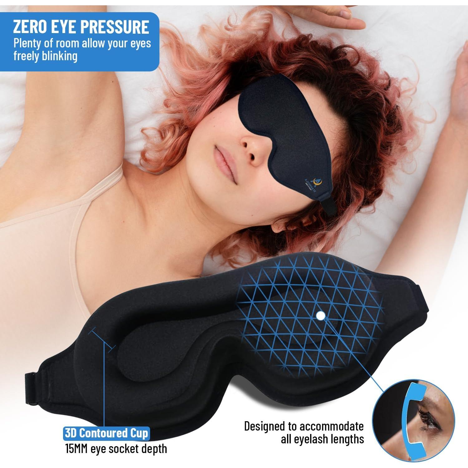 Máscara de Sueño 3D Eastragon | Antifaz Negro Ajustable