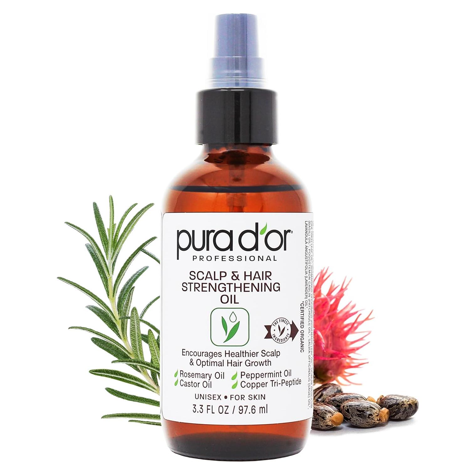 Aceite Fortalecedor Cabello PURA D'OR 98 ml - Crecimiento Saludable