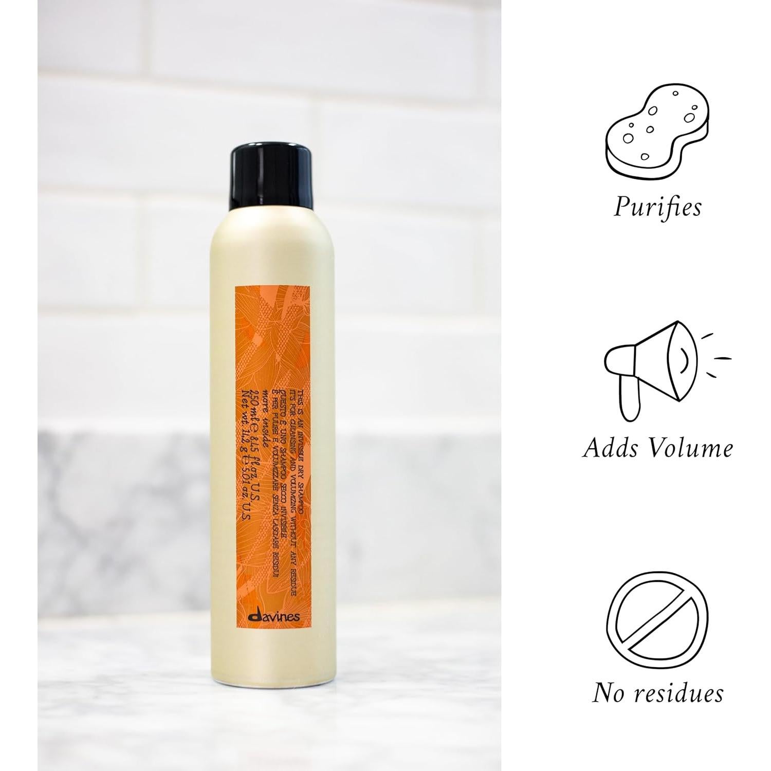 Champú Seco Invisible Davines 250 ml - Limpieza y Volumen