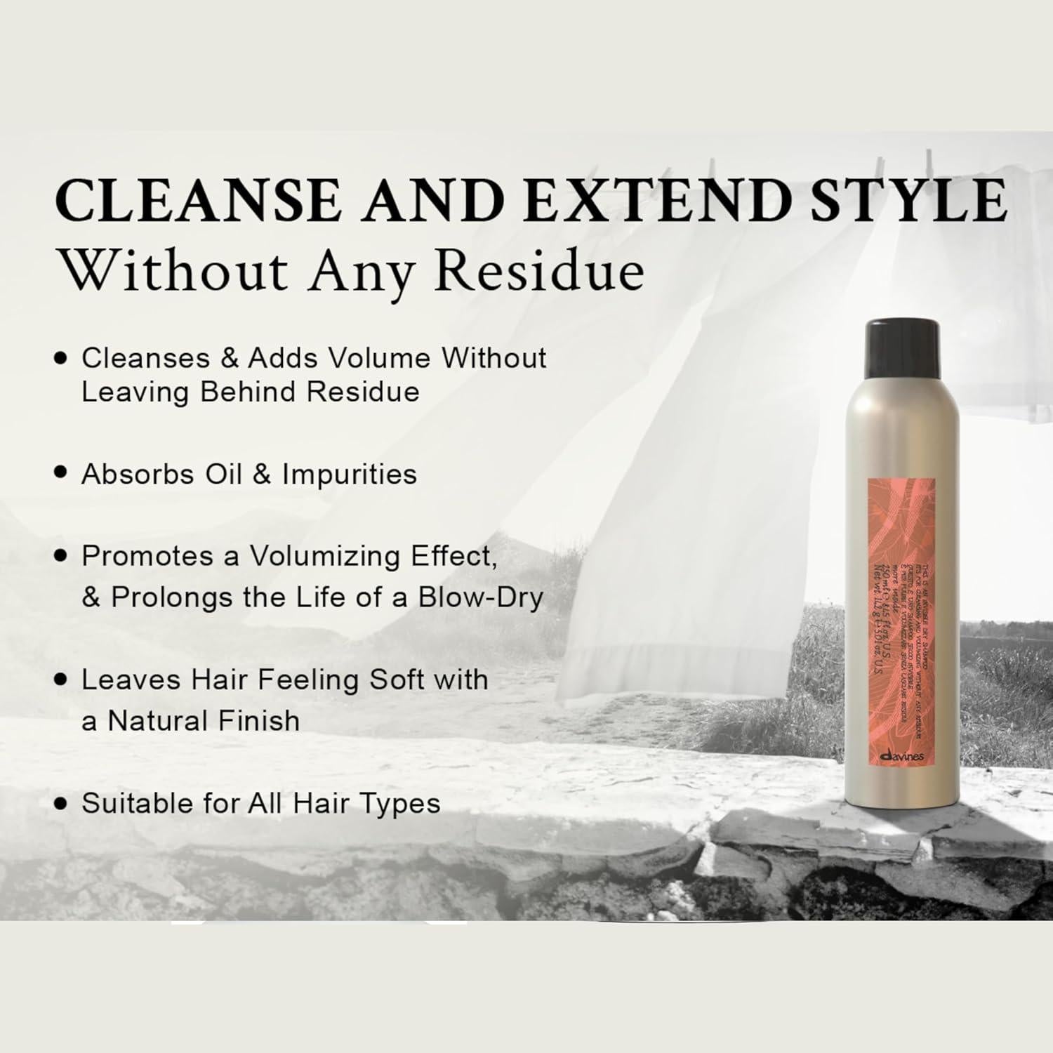 Champú Seco Invisible Davines 250 ml - Limpieza y Volumen